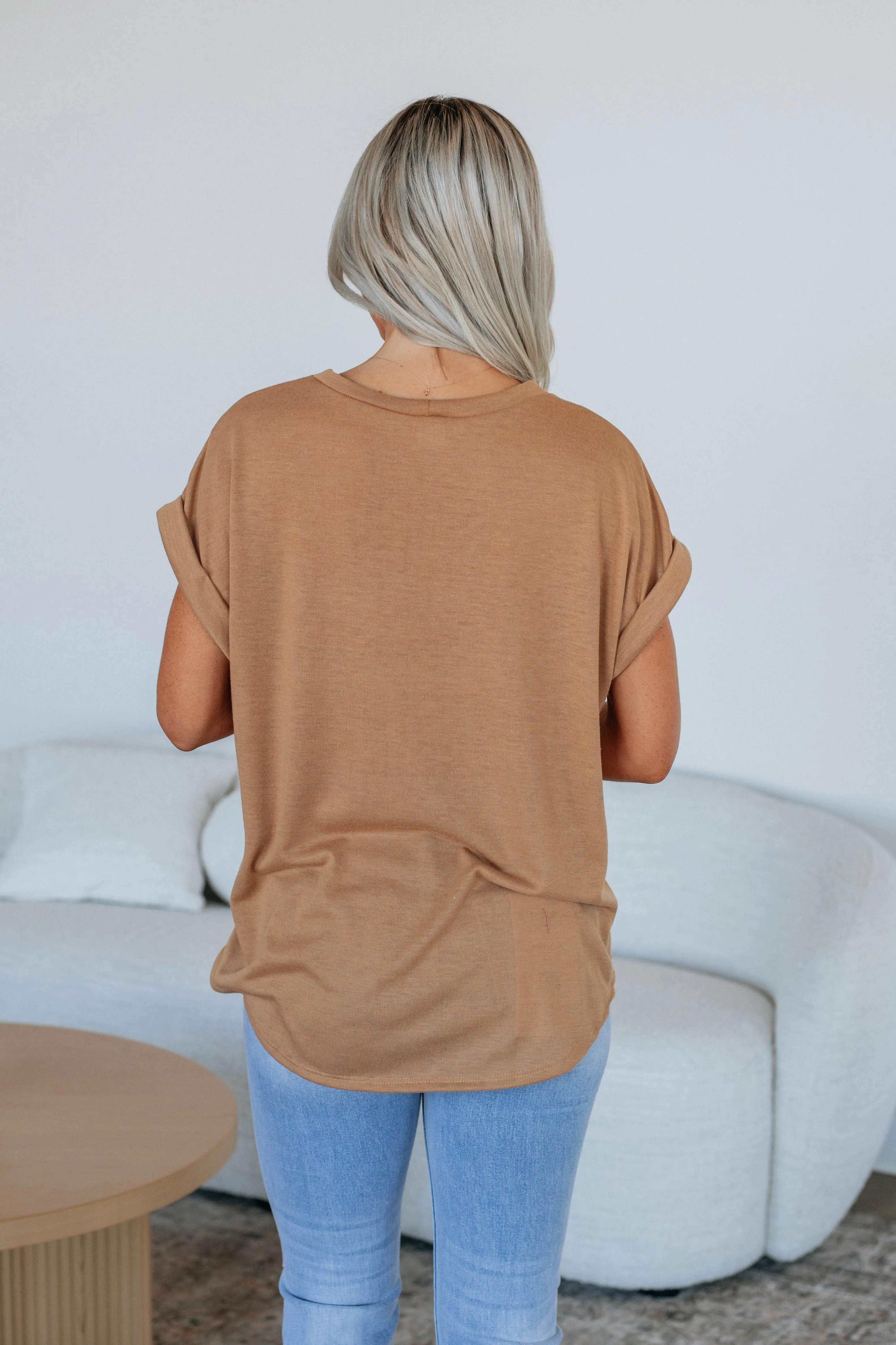 Jaimie Basic Tee - Camel sold by Wild Oak Boutique product image thumbnail 5