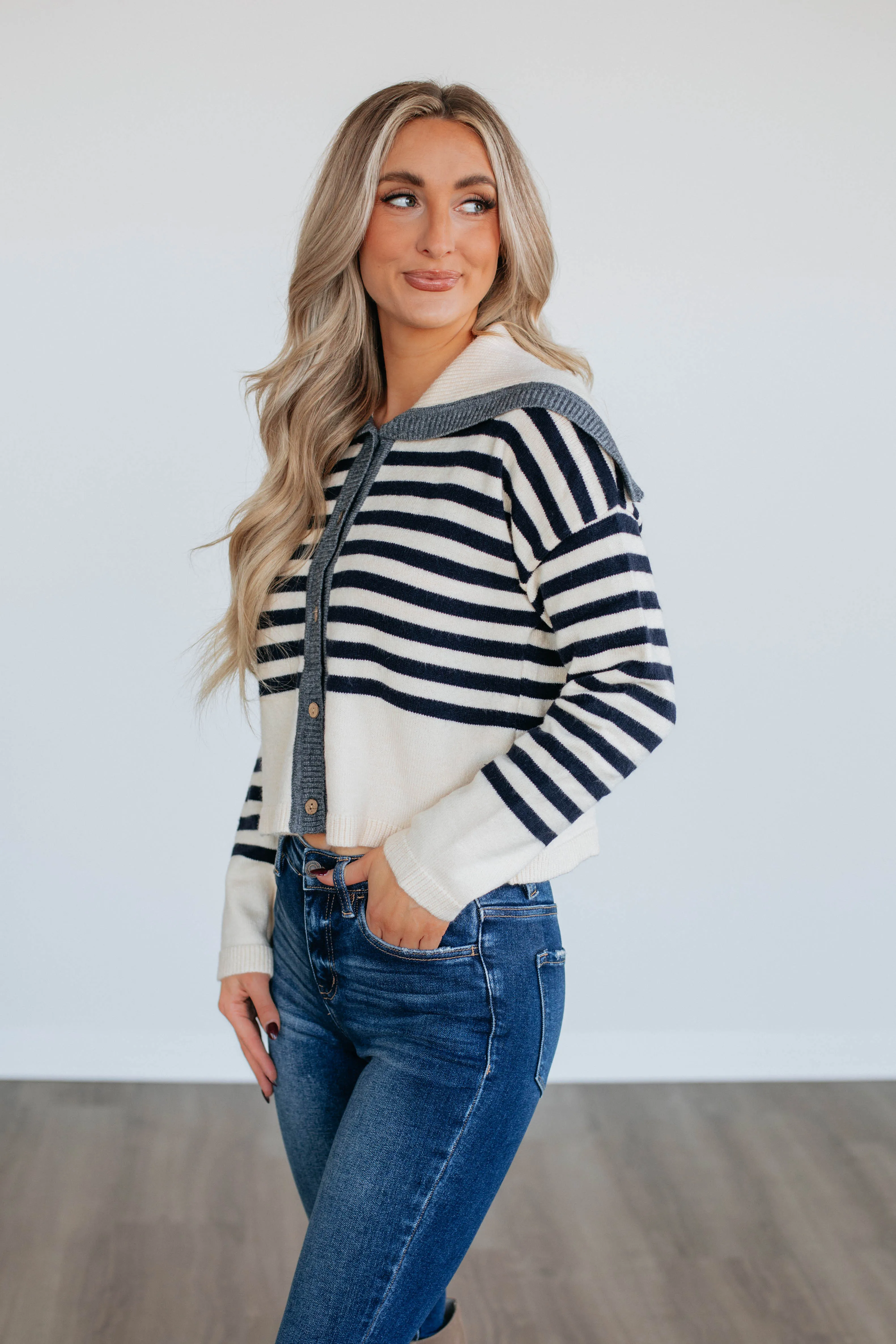 Denali Striped Cardigan sold by Wild Oak Boutique product image thumbnail 5