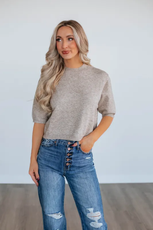 Eleni Knit Top - Mocha sold by Wild Oak Boutique