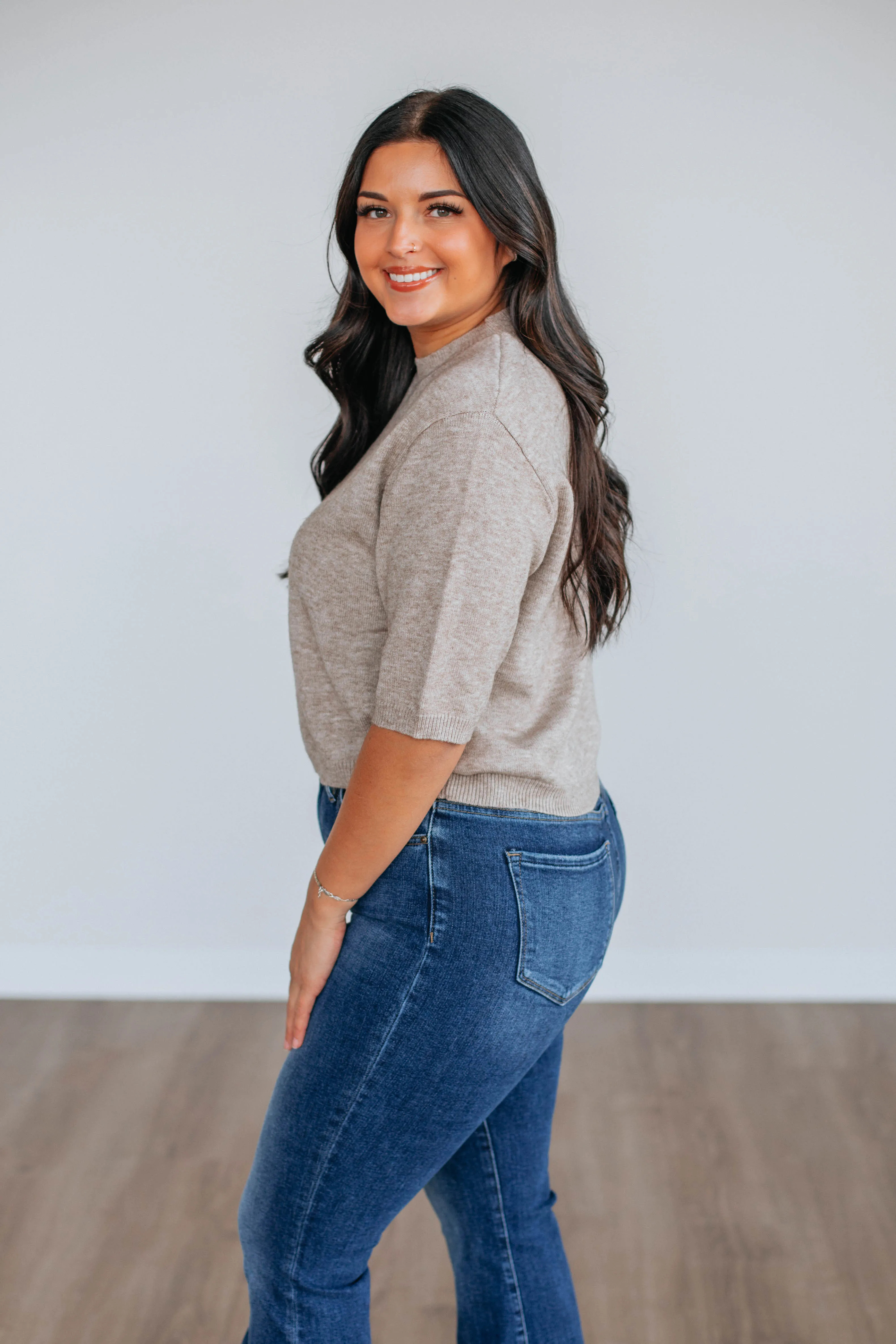 Eleni Knit Top - Mocha sold by Wild Oak Boutique product image thumbnail 4