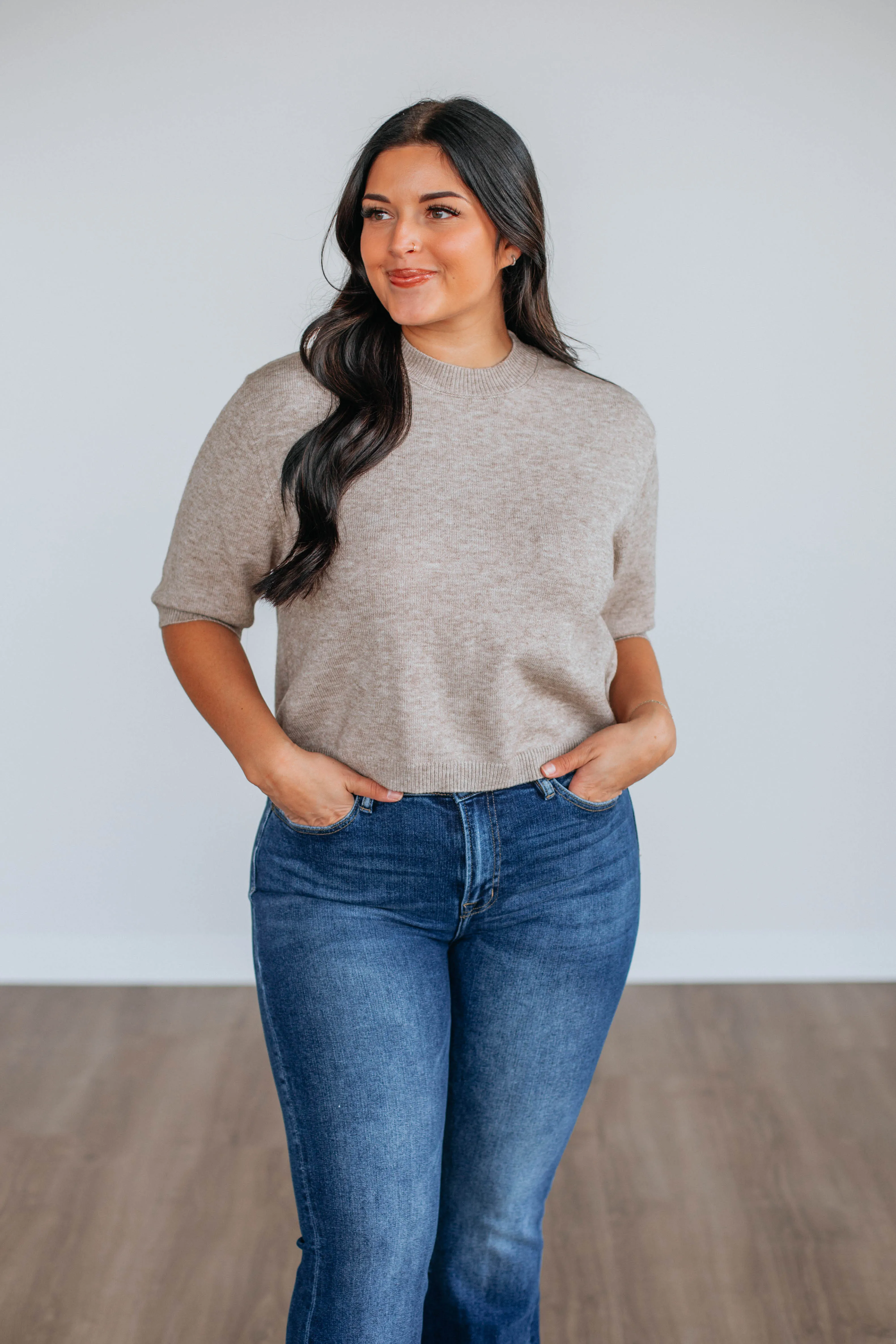 Eleni Knit Top - Mocha sold by Wild Oak Boutique product image thumbnail 3