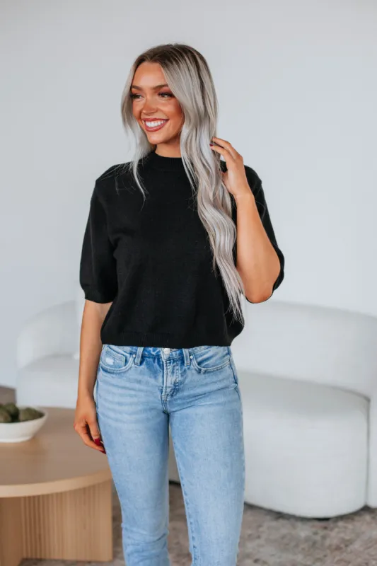 Eleni Knit Top - Black sold by Wild Oak Boutique