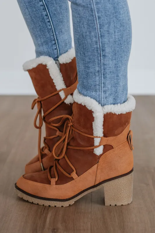 Embracing The Chill Boots - Cognac sold by Wild Oak Boutique