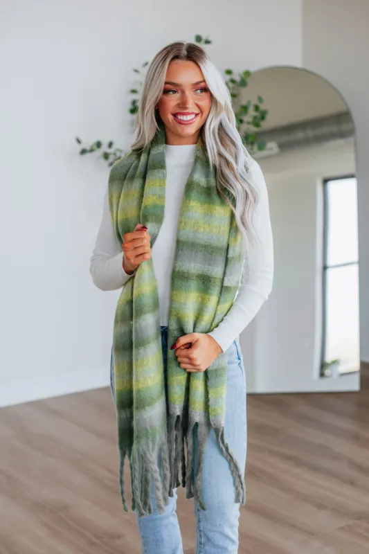 Andraya Colorblock Scarf - Fern sold by Wild Oak Boutique