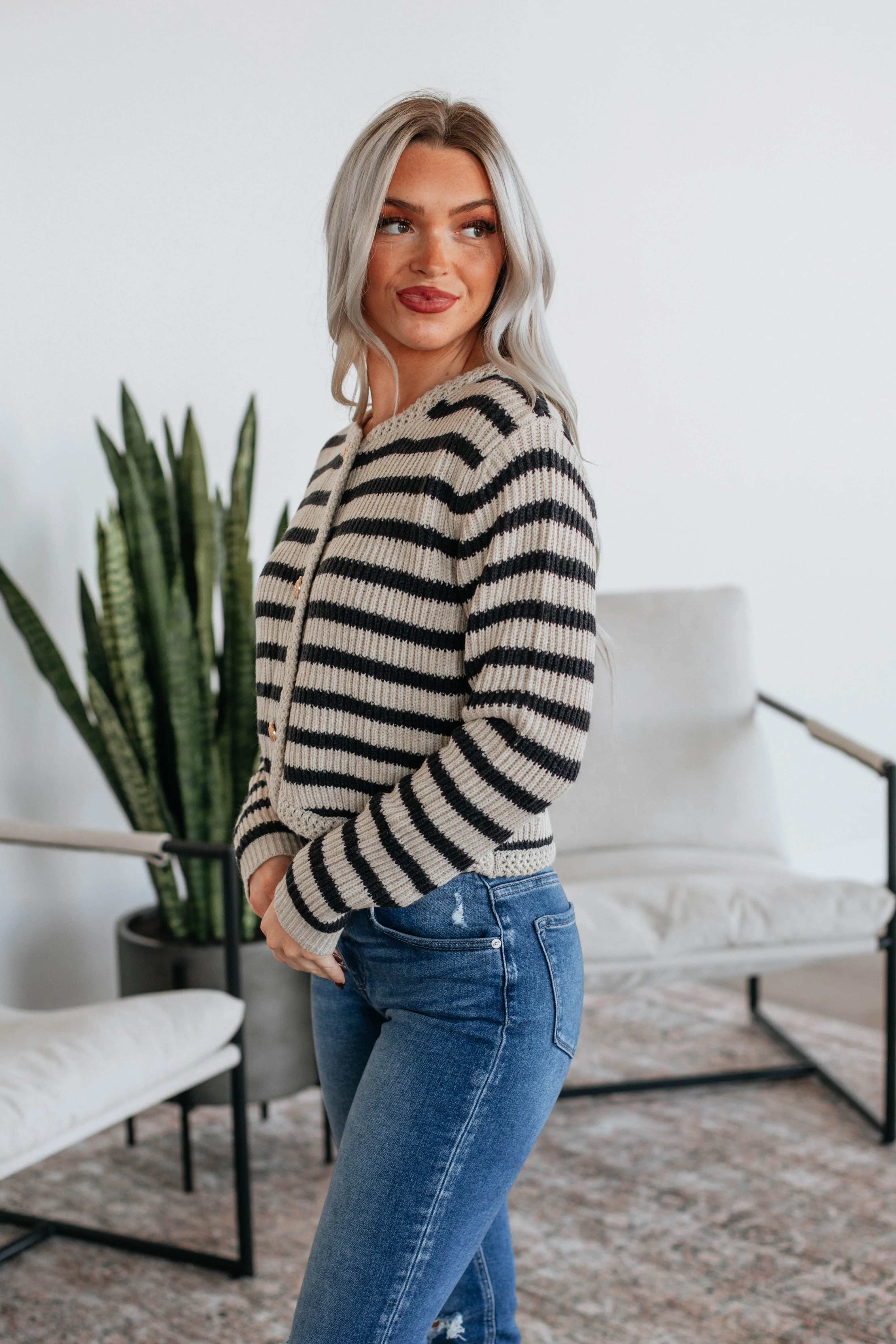 Mayson Striped Cardigan sold by Wild Oak Boutique product image thumbnail 3