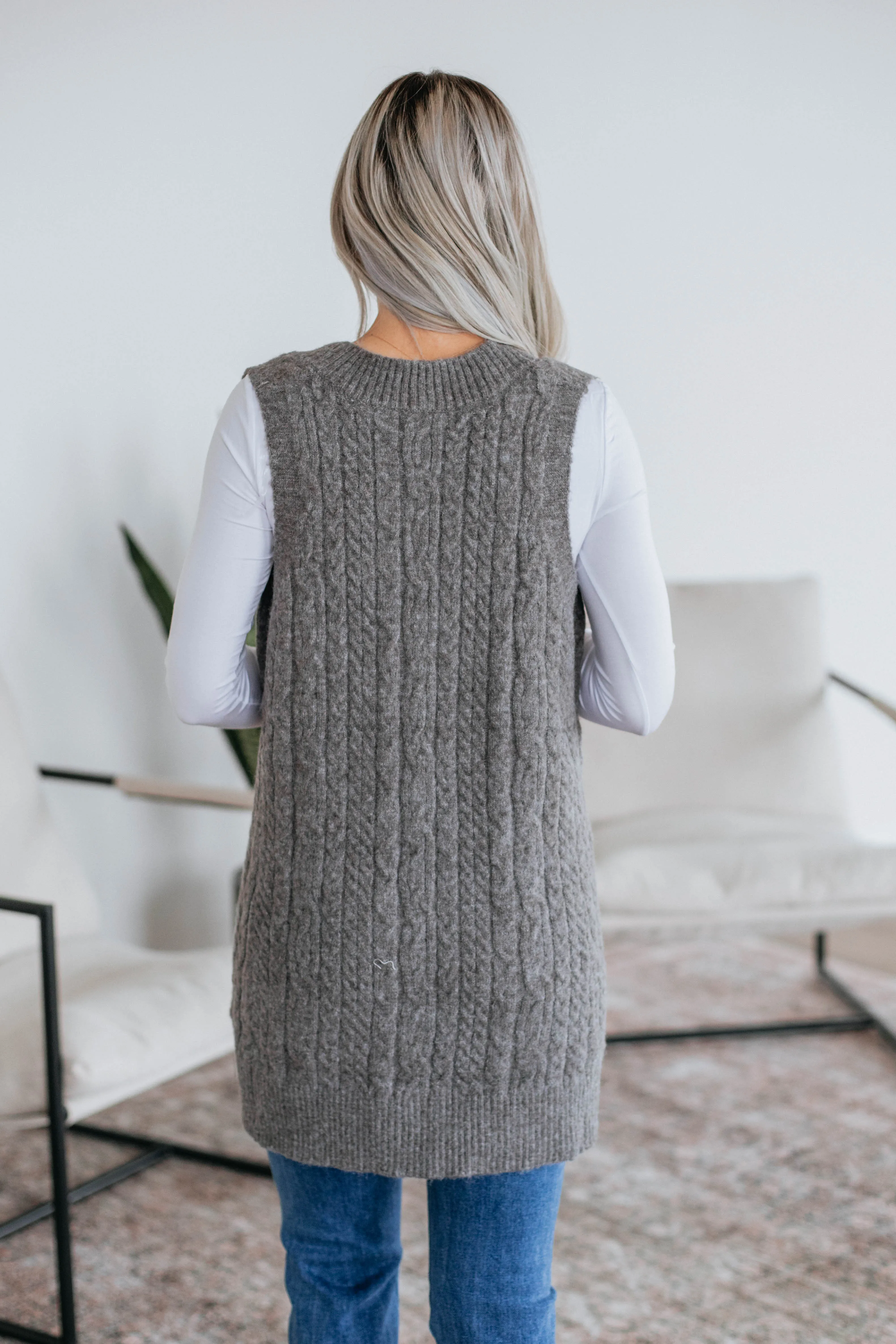 Casilee Sweater Vest - Charcoal sold by Wild Oak Boutique product image thumbnail 4