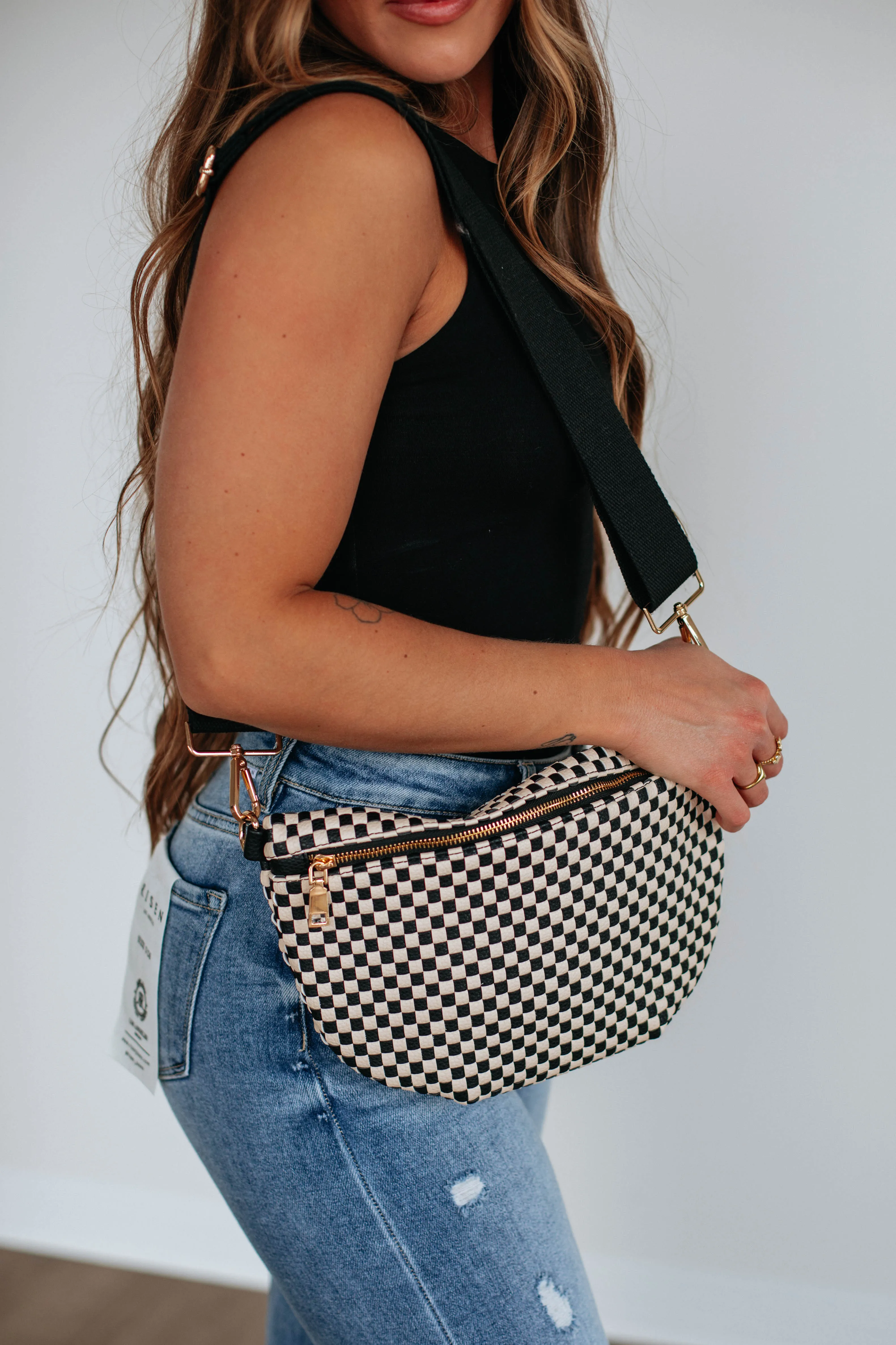 Patsy Bum Bag - Checkered Black sold by Wild Oak Boutique product image thumbnail 4