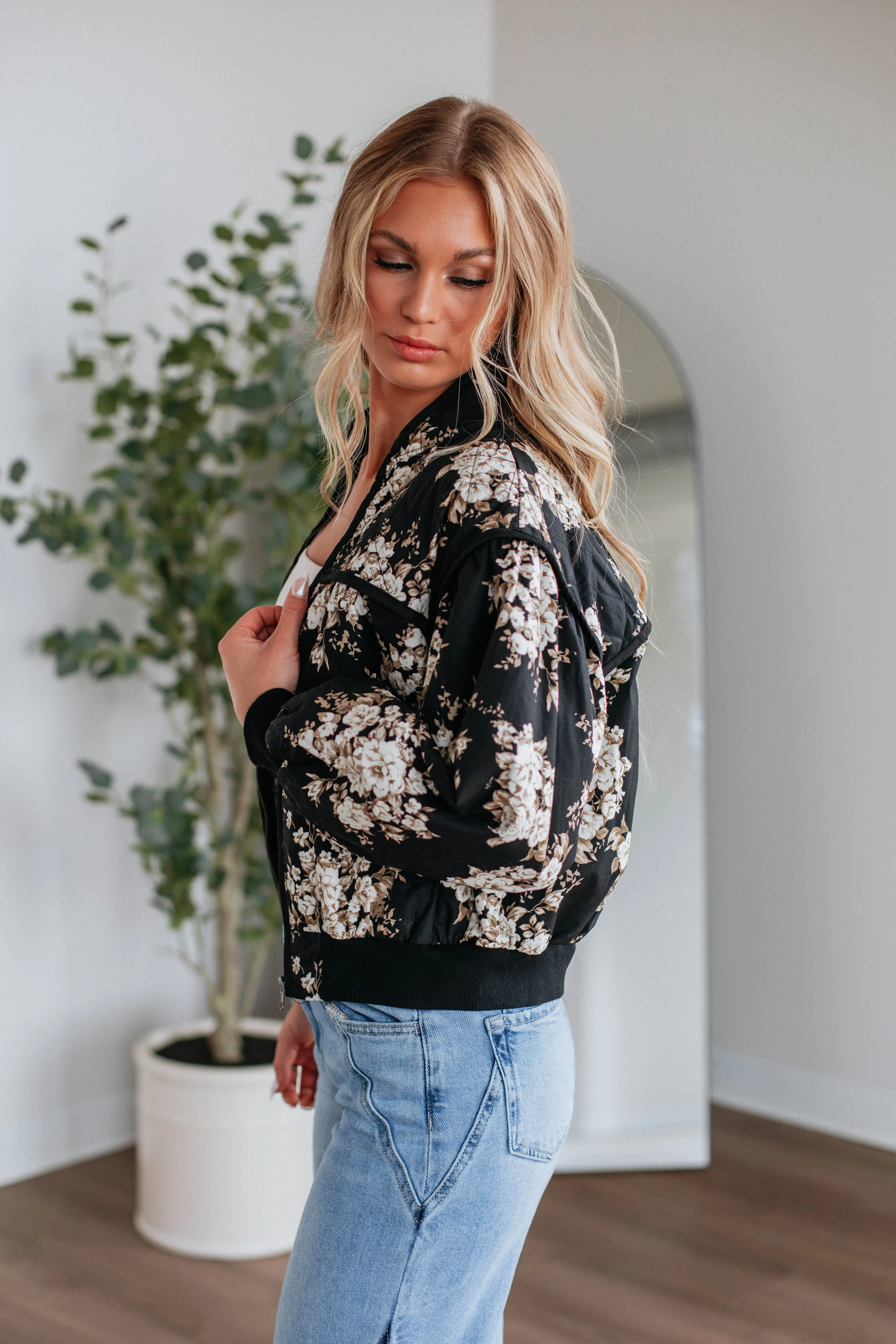 Dasha Quilted Bomber Jacket - Black sold by Wild Oak Boutique product image thumbnail 4