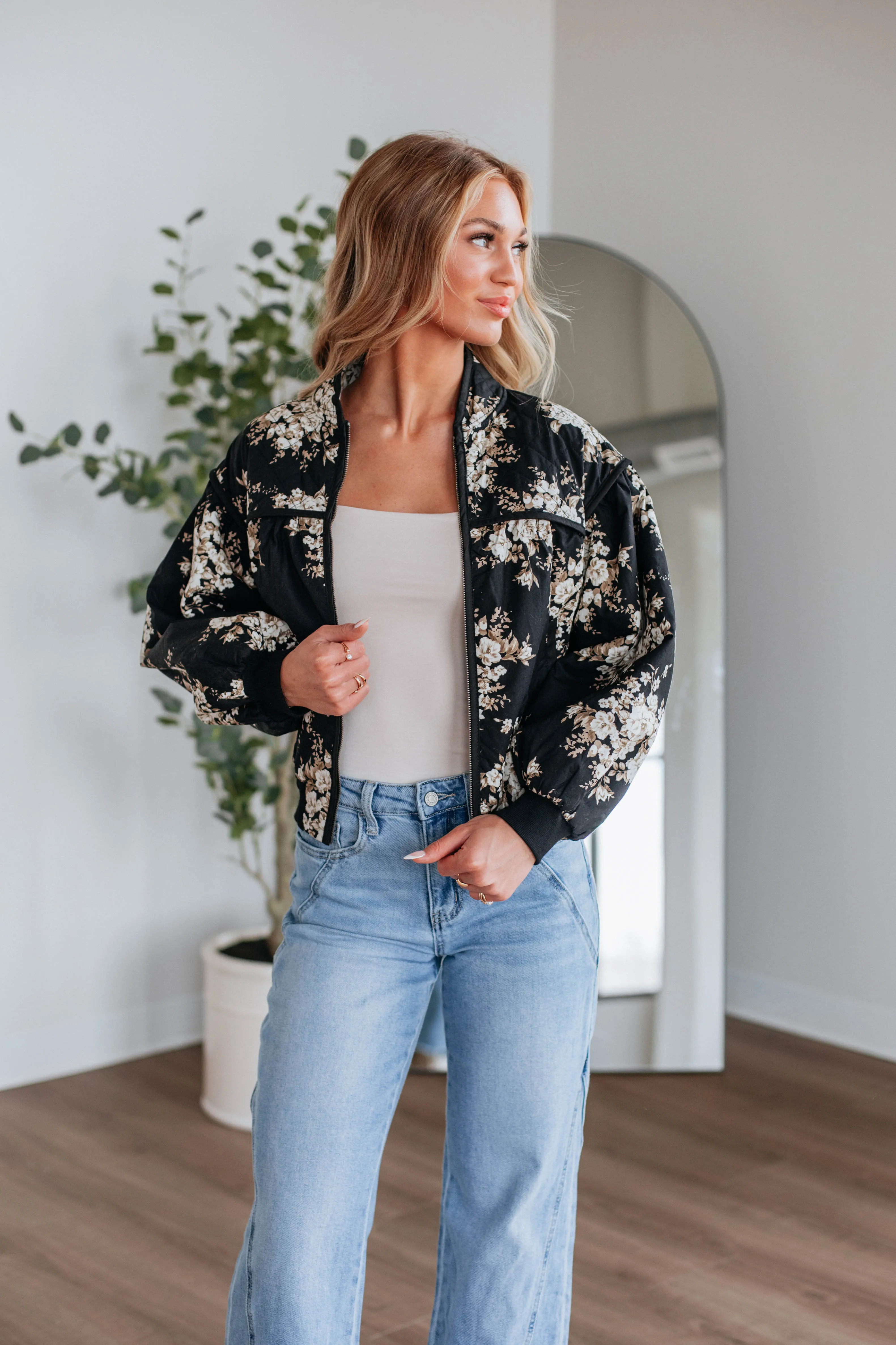 Dasha Quilted Bomber Jacket - Black sold by Wild Oak Boutique product image thumbnail 3