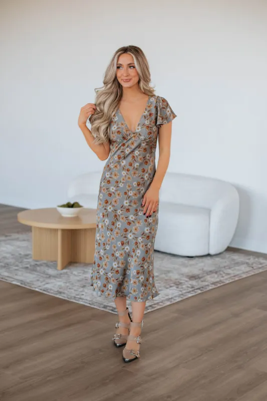 Drema Floral Dress - Stone made by Storia