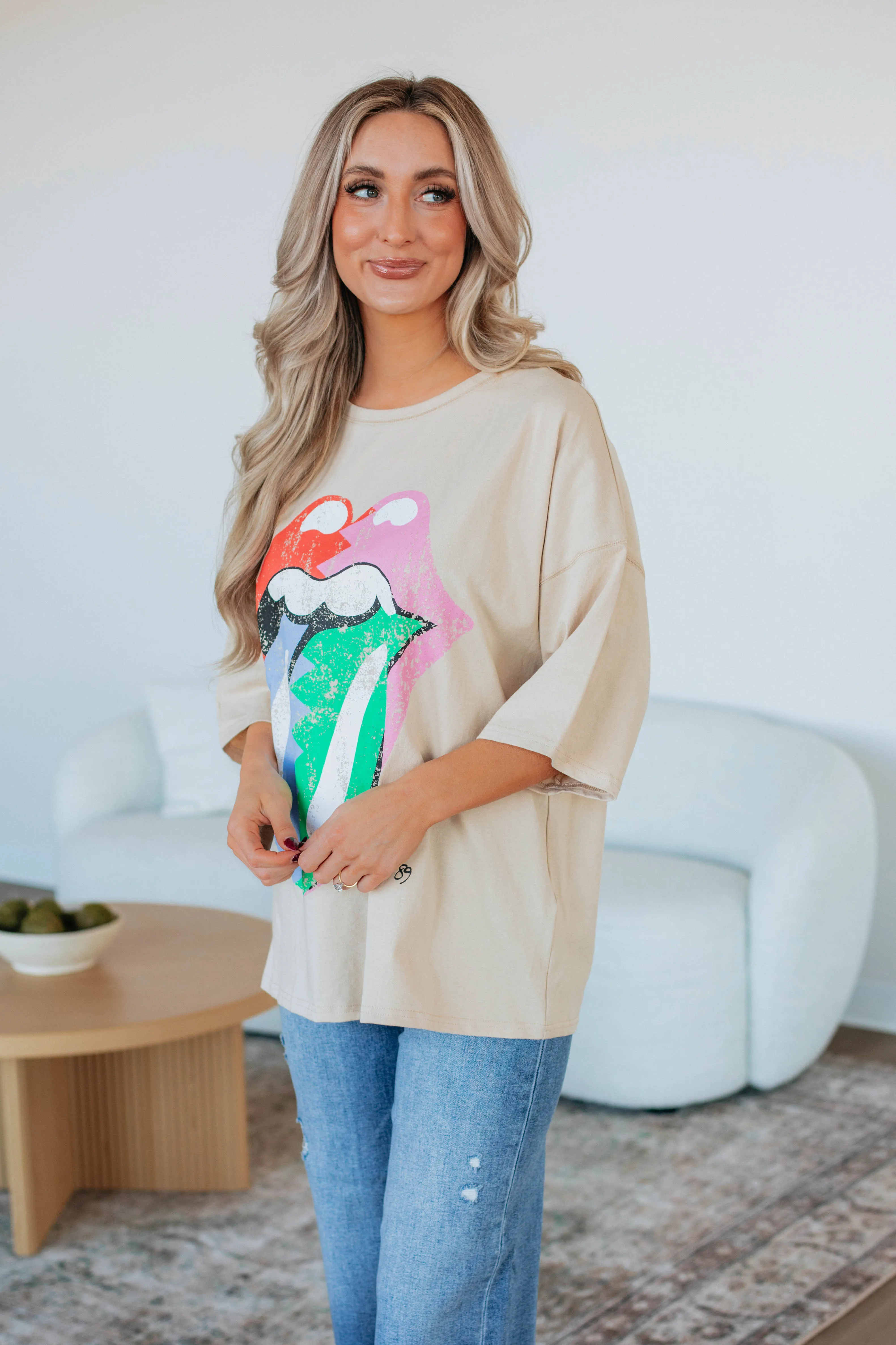 Rolling Stones Oversized Graphic Tee sold by Wild Oak Boutique product image thumbnail 4