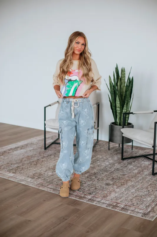 Fluttering Around Pants sold by Wild Oak Boutique