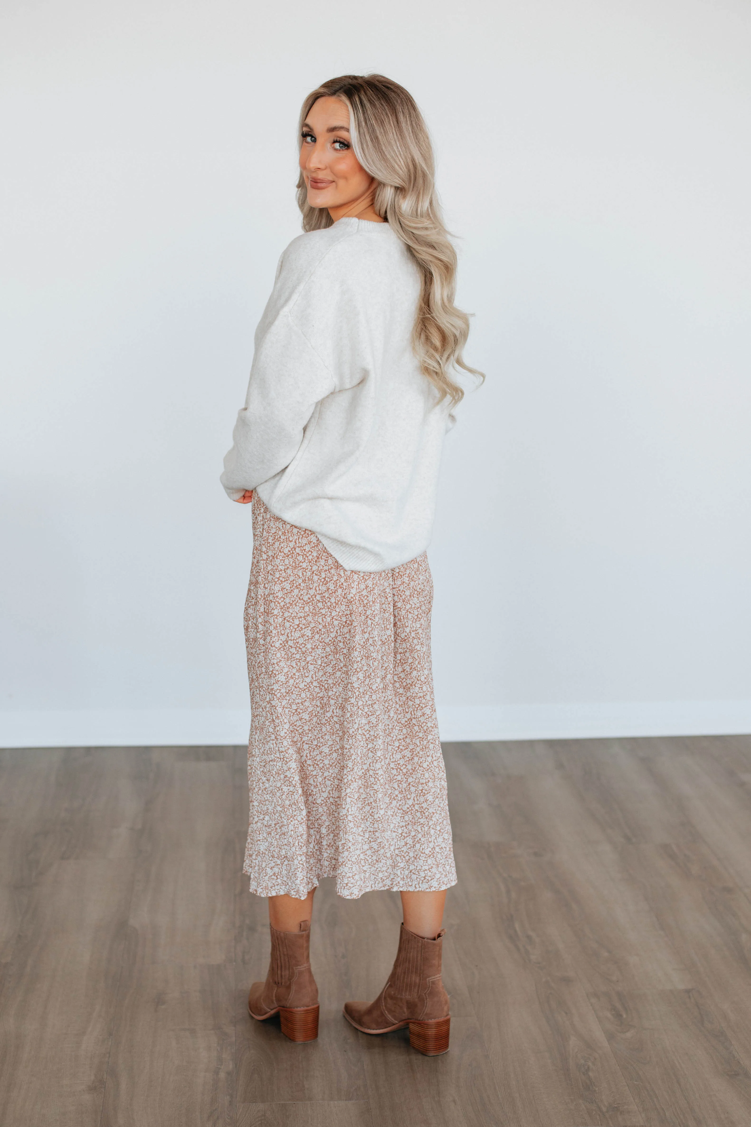 Anika Floral Skirt - Clay sold by Wild Oak Boutique product image thumbnail 4