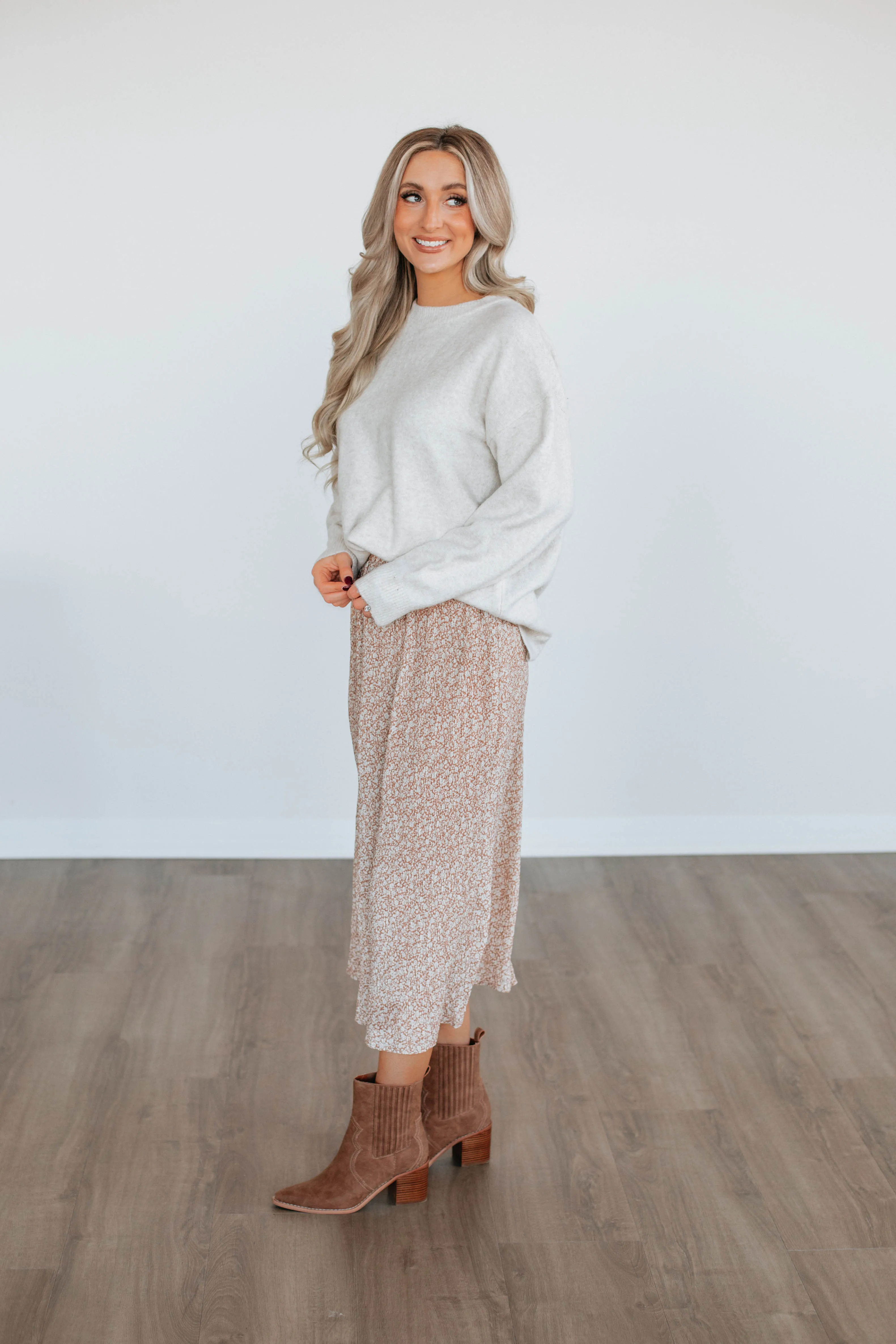 Anika Floral Skirt - Clay sold by Wild Oak Boutique product image thumbnail 3