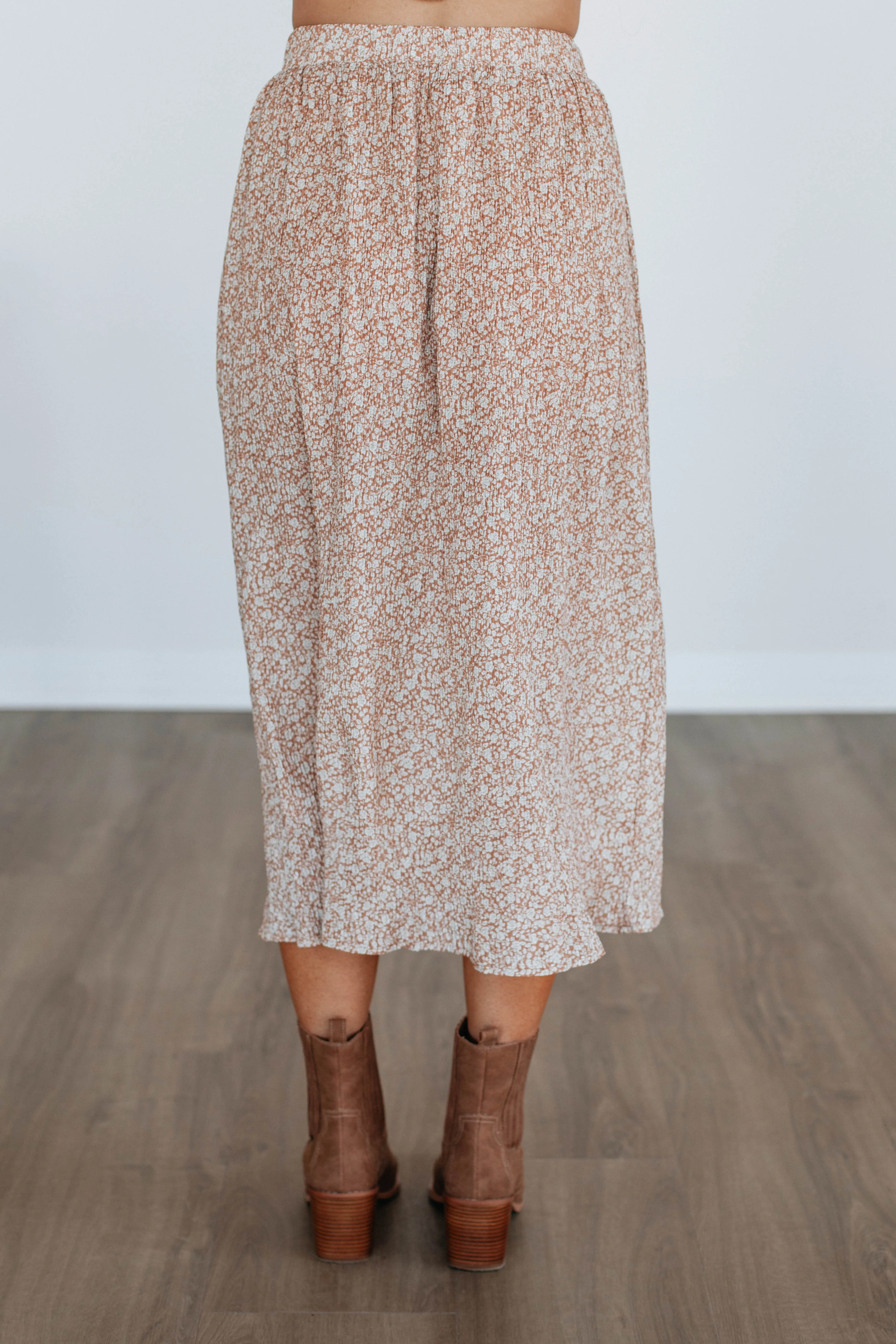 Anika Floral Skirt - Clay sold by Wild Oak Boutique product image thumbnail 5