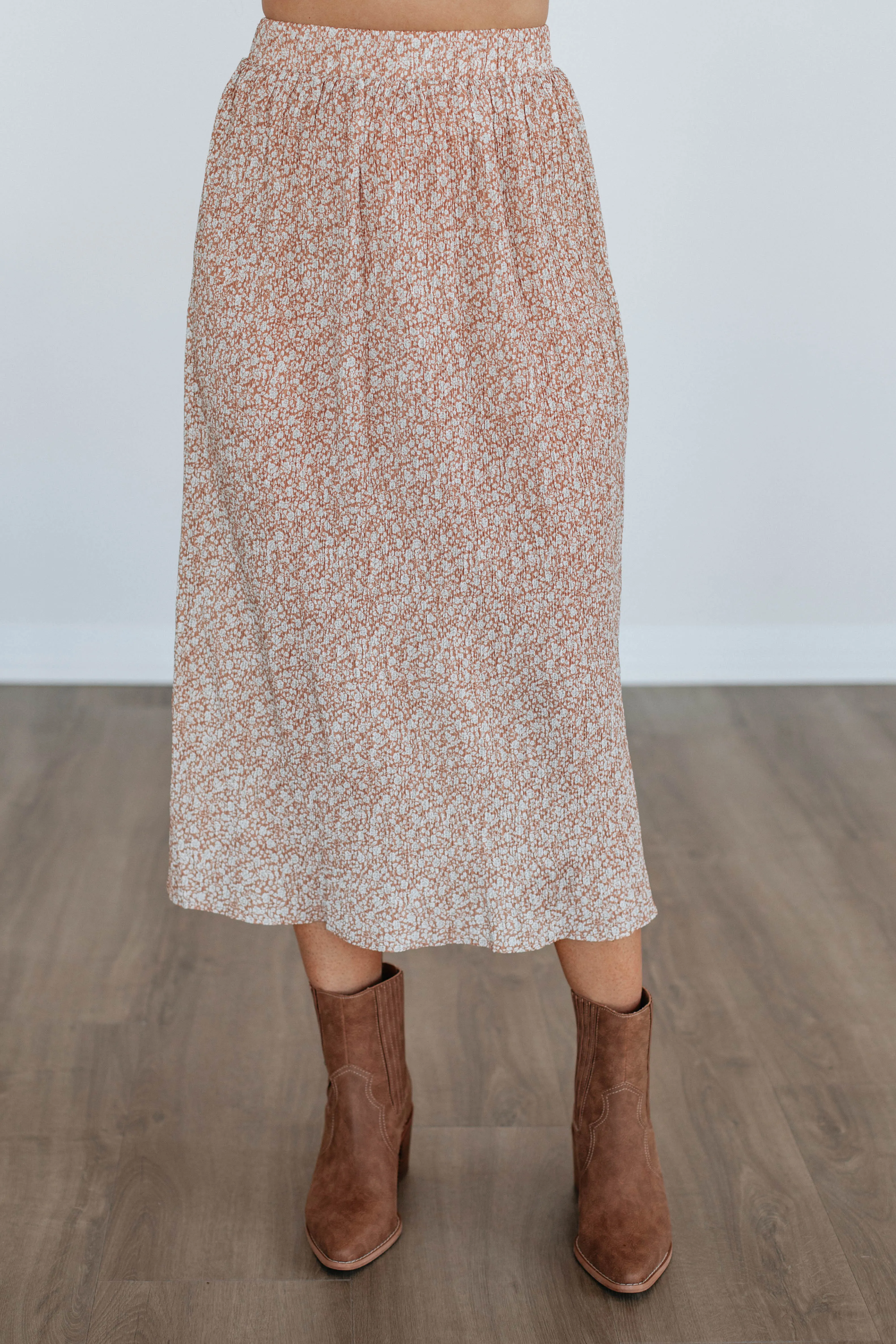 Anika Floral Skirt - Clay sold by Wild Oak Boutique product image thumbnail 2