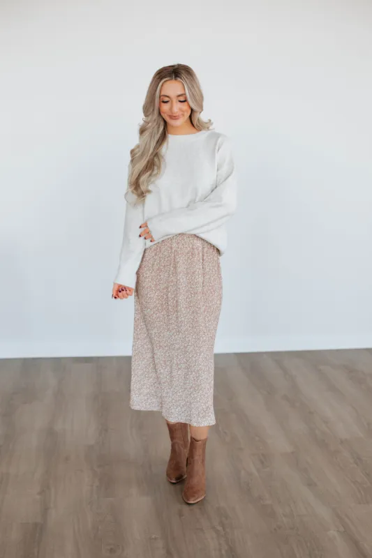 Anika Floral Skirt - Clay sold by Wild Oak Boutique