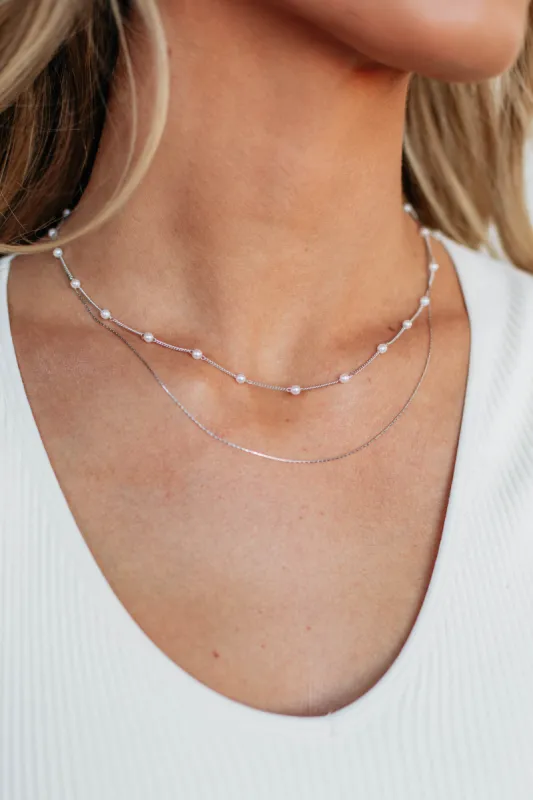 Pearl Kinda Girl Necklace - Silver sold by Wild Oak Boutique