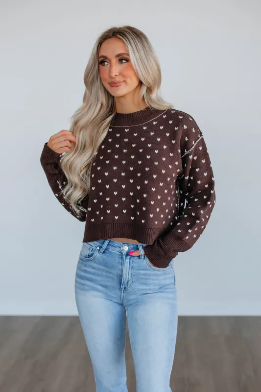 Emmie Knit Sweater - Chocolate sold by Wild Oak Boutique