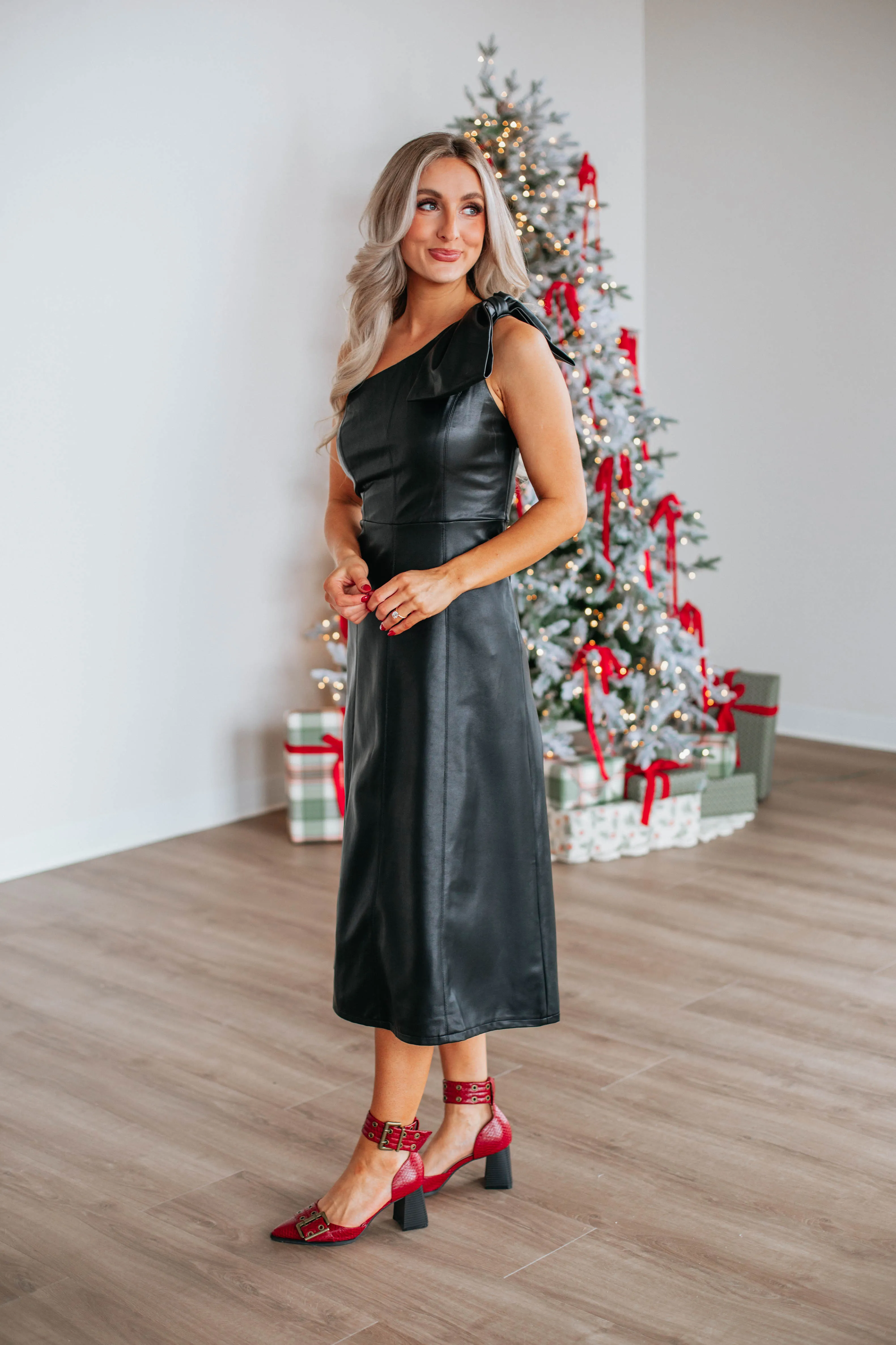 Ready To Pose Leather Dress - Black sold by Wild Oak Boutique product image thumbnail 5
