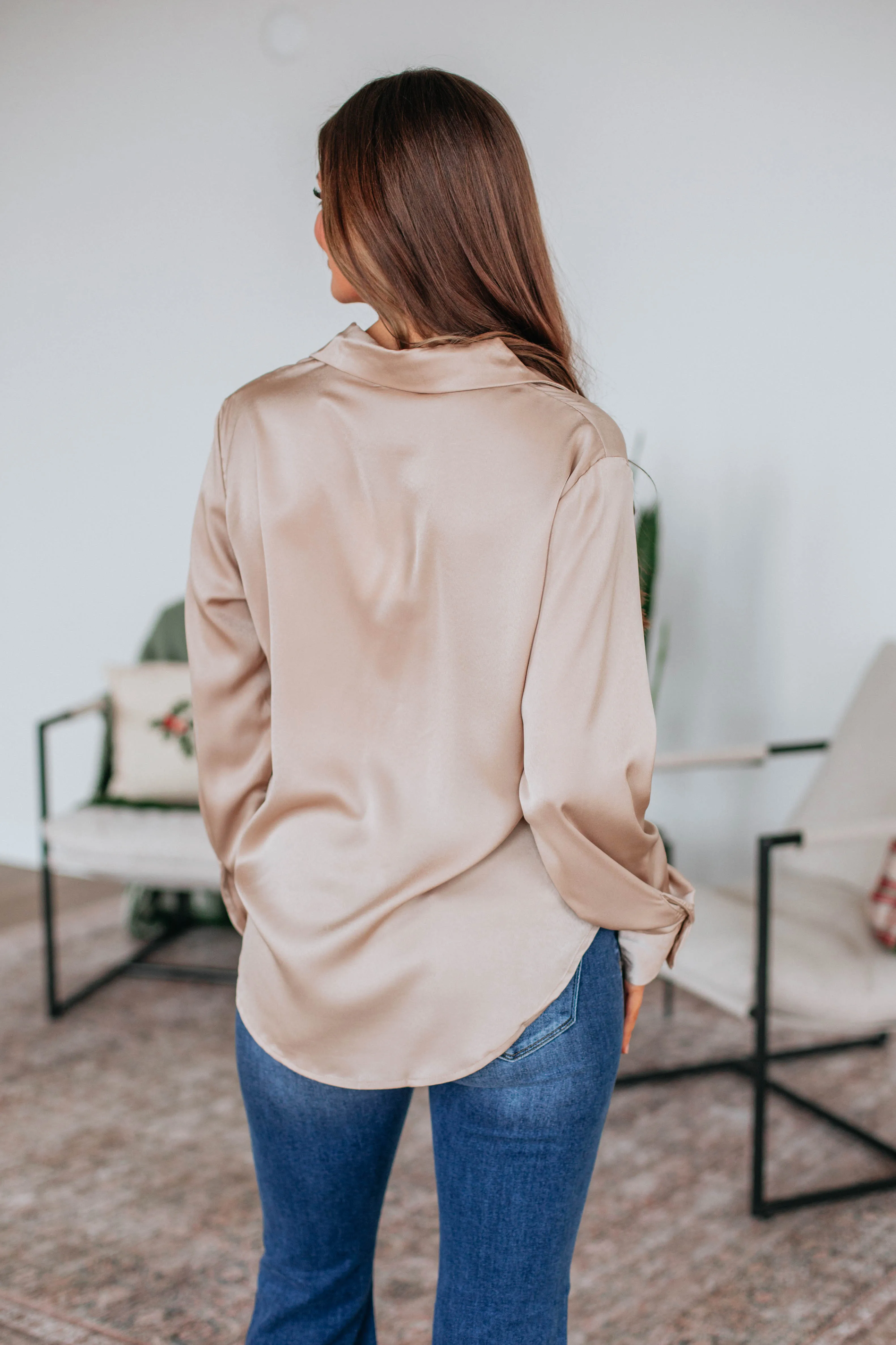 Quinn Button Down Blouse - Nude sold by Wild Oak Boutique product image thumbnail 4