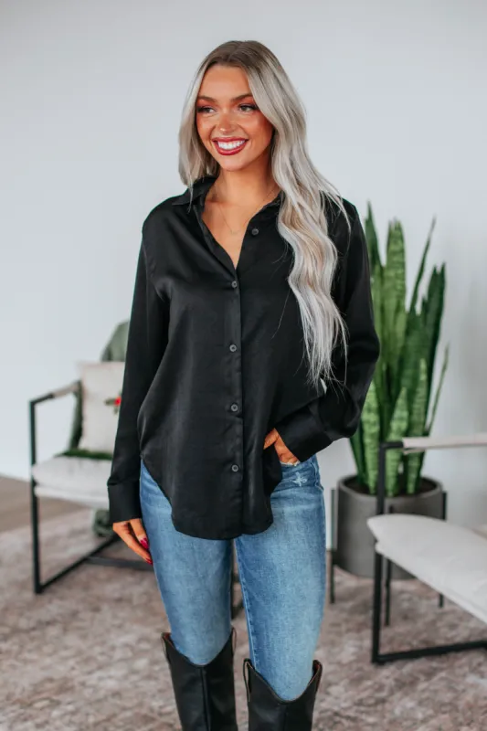 Quinn Button Down Blouse - Black sold by Wild Oak Boutique
