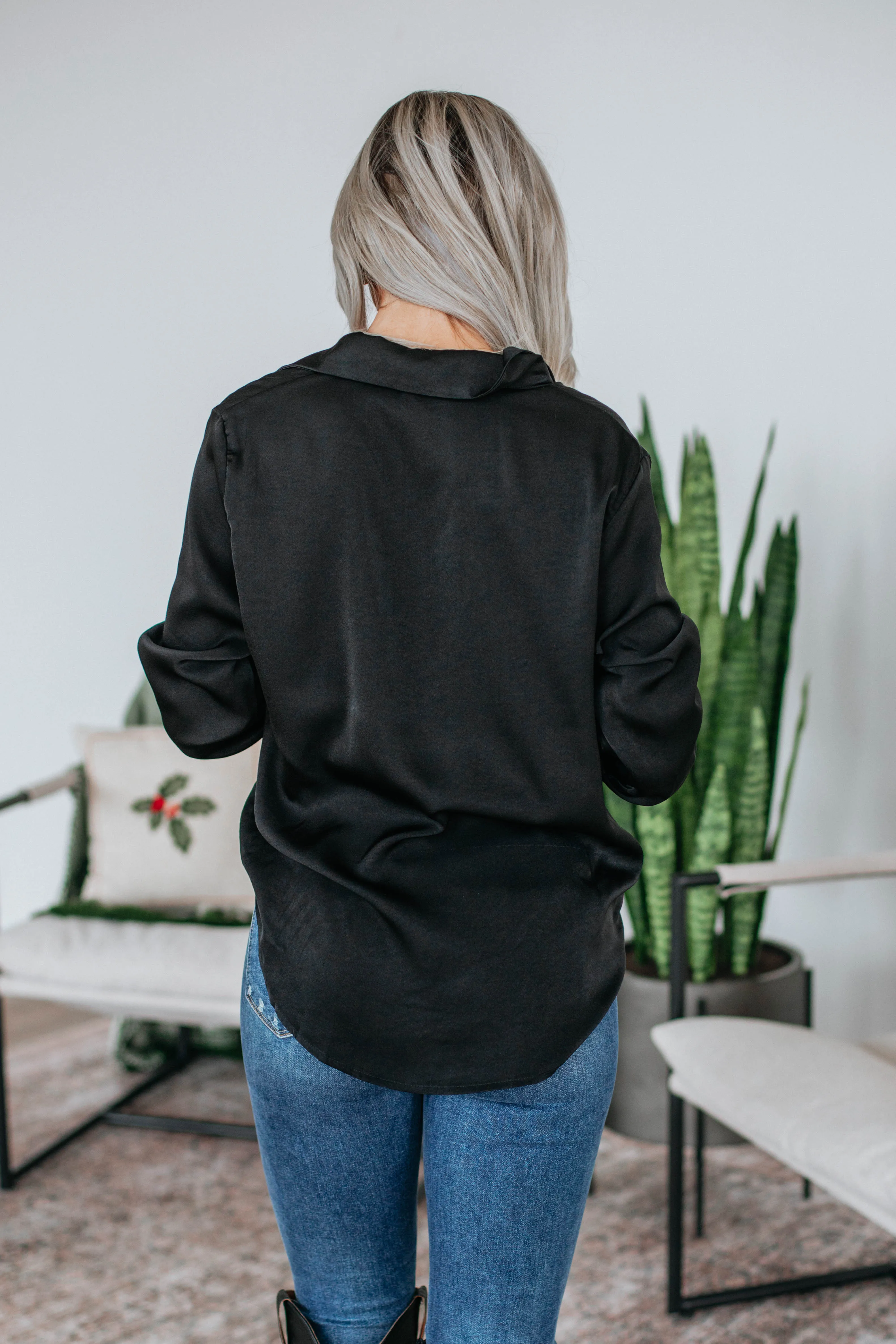 Quinn Button Down Blouse - Black sold by Wild Oak Boutique product image thumbnail 5