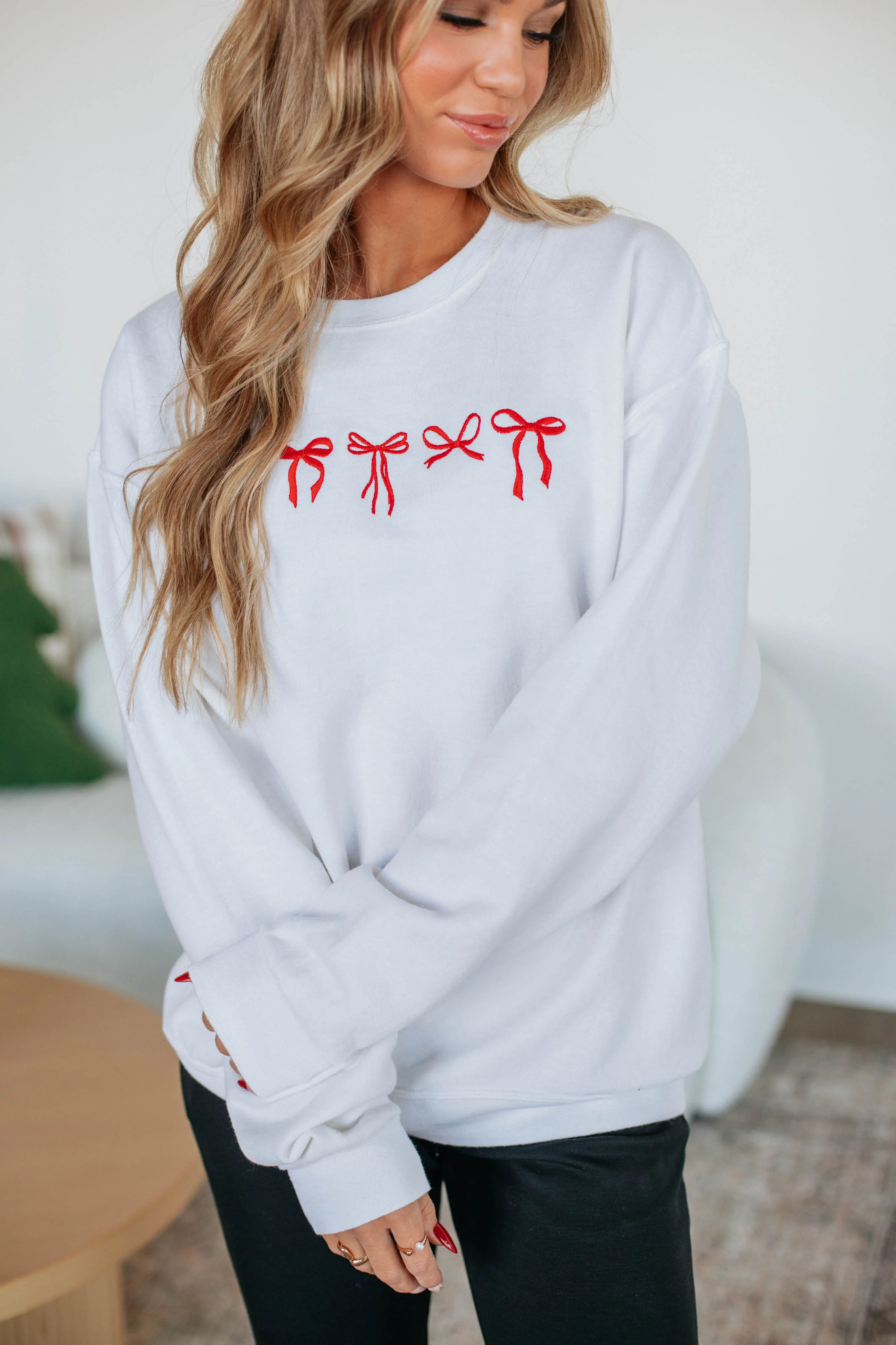 Holiday Vibes Oversized Crewneck - Cream sold by Wild Oak Boutique product image thumbnail 2