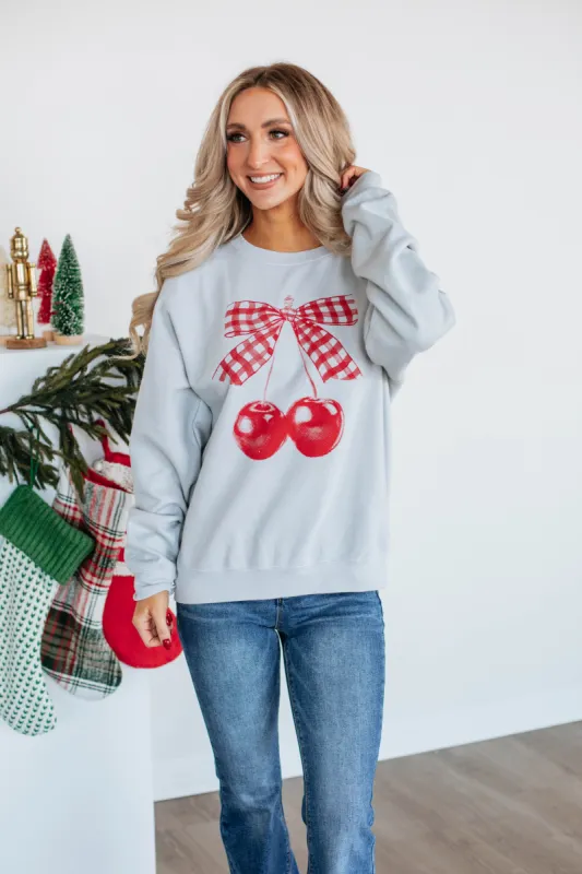 With A Cherry On Top Oversized Crewneck sold by Wild Oak Boutique