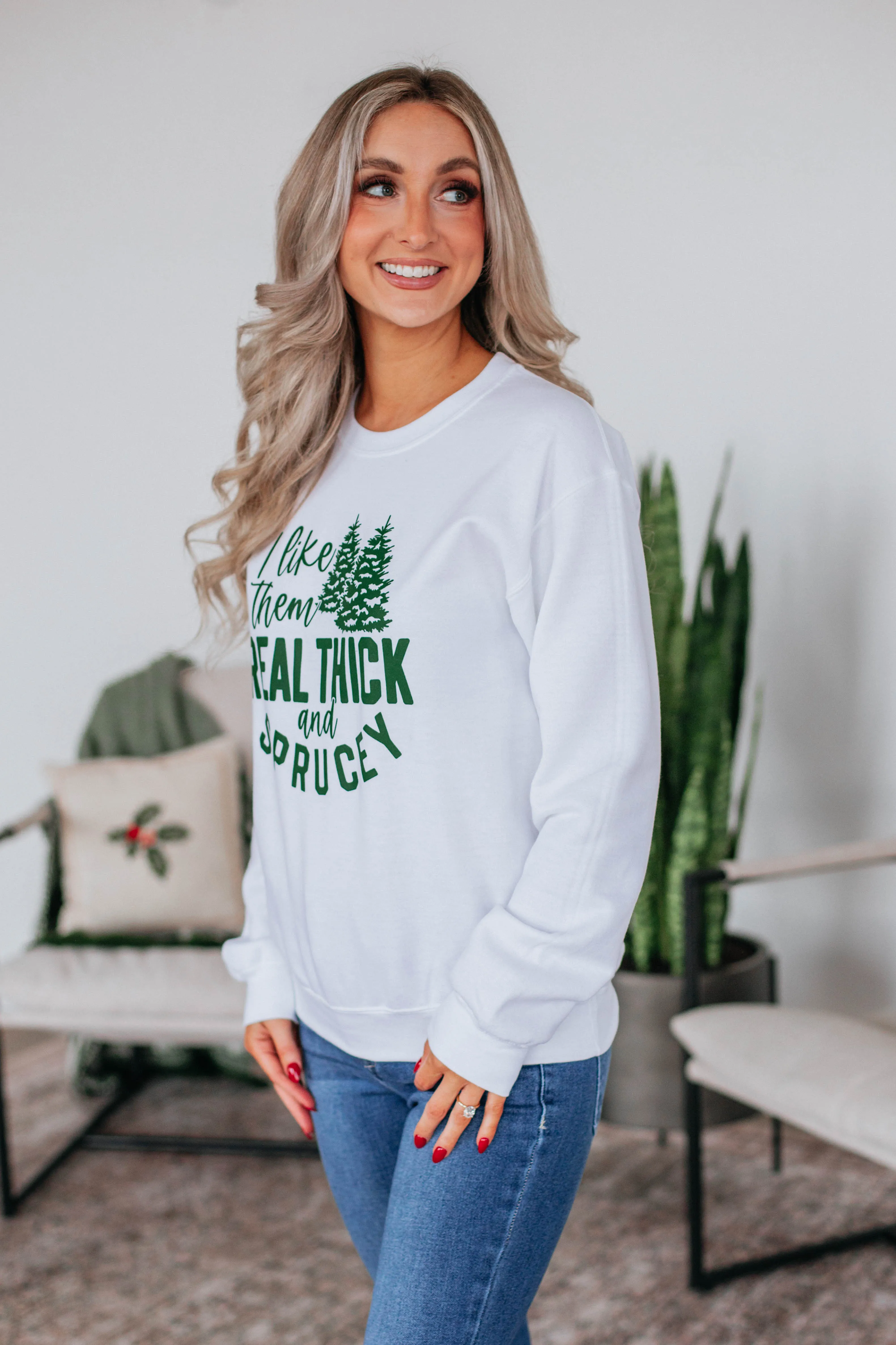 Thick & Sprucey Graphic Crewneck sold by Wild Oak Boutique product image thumbnail 3