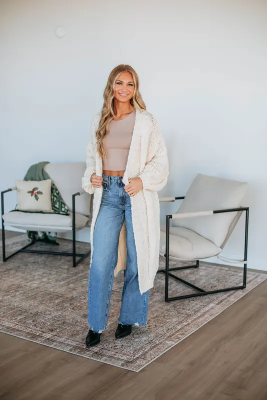 Jacquie Oversized Cardigan - Cream sold by Wild Oak Boutique