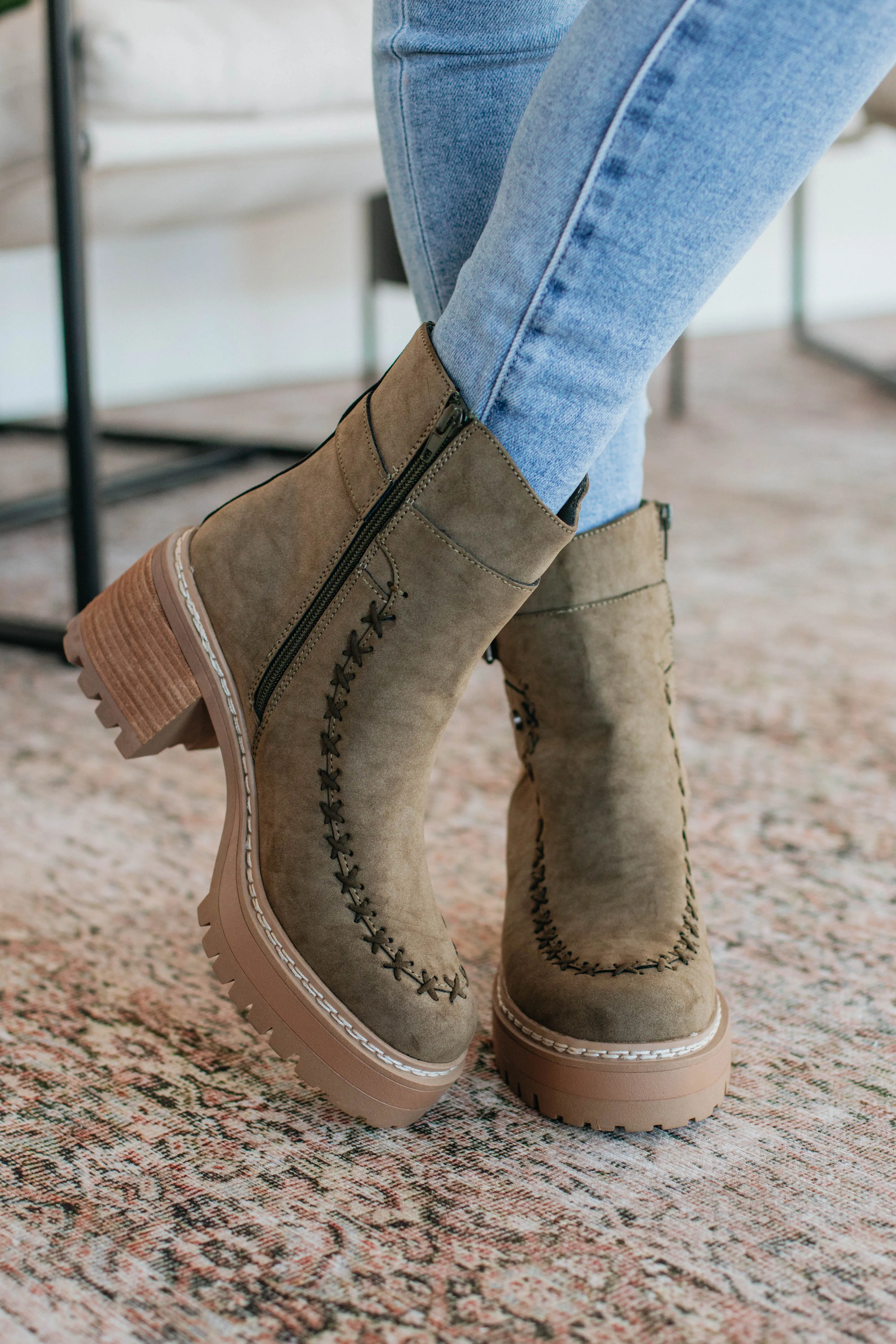 Playing By Your Rules Boots - Khaki sold by Wild Oak Boutique product image thumbnail 5