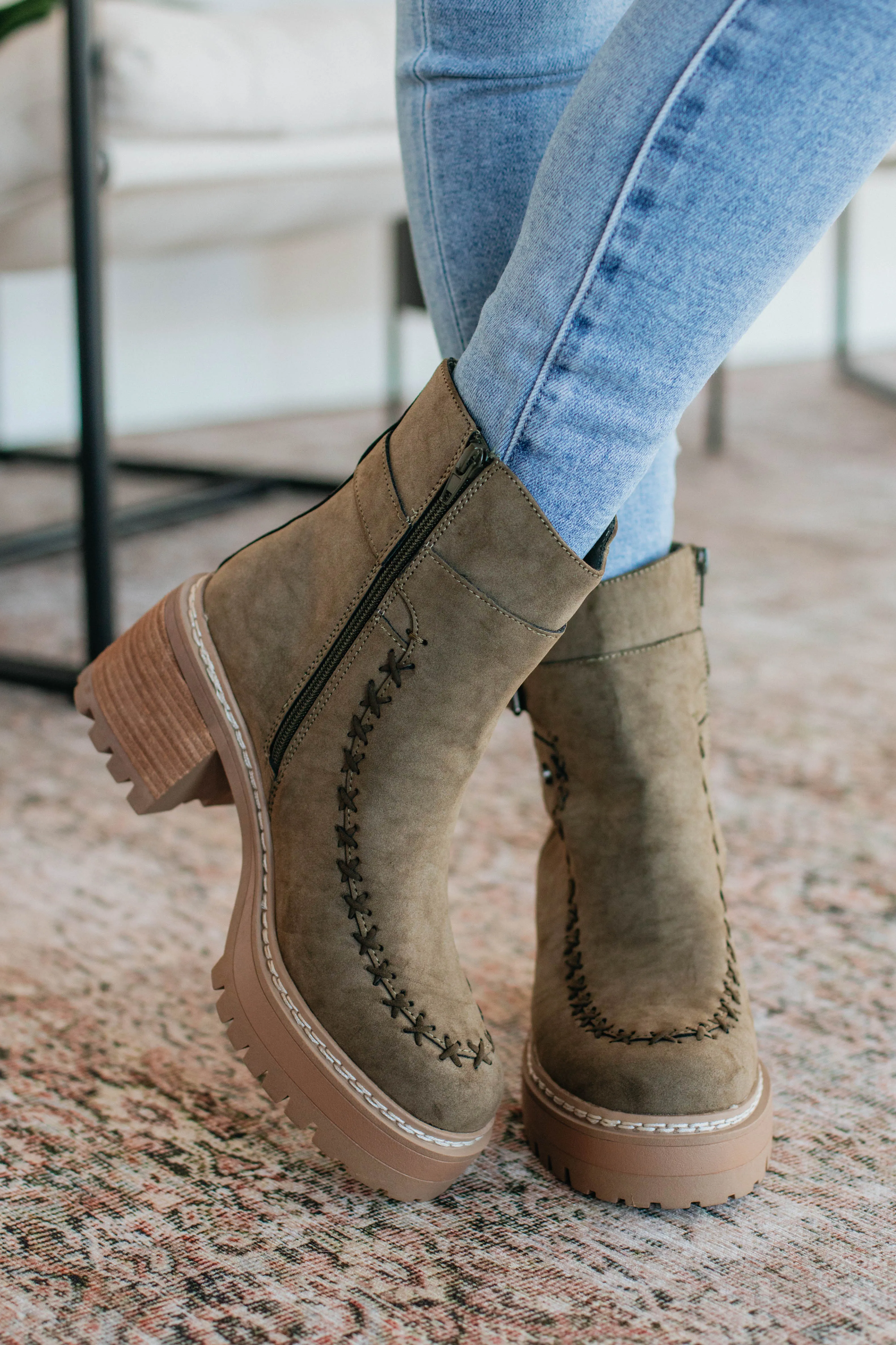 Playing By Your Rules Boots - Khaki sold by Wild Oak Boutique product image thumbnail 3