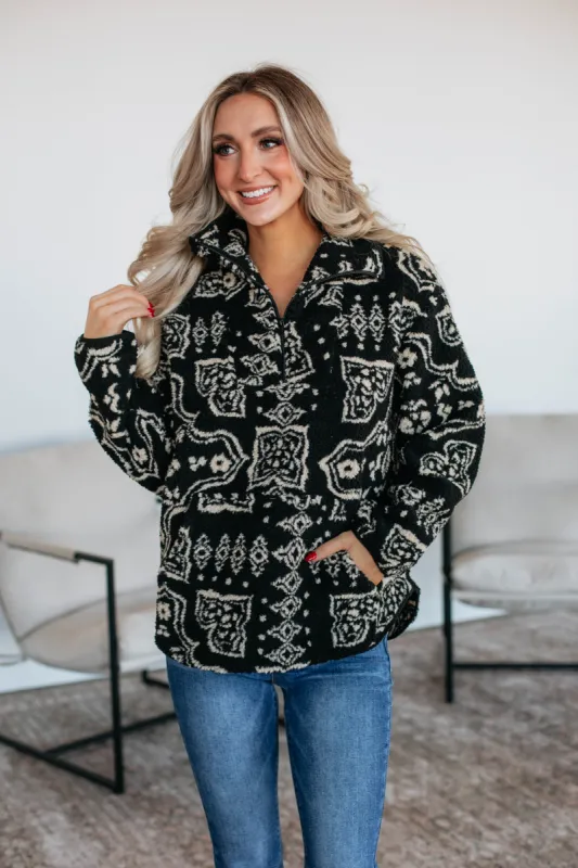 Hayze Sherpa Pullover sold by Wild Oak Boutique
