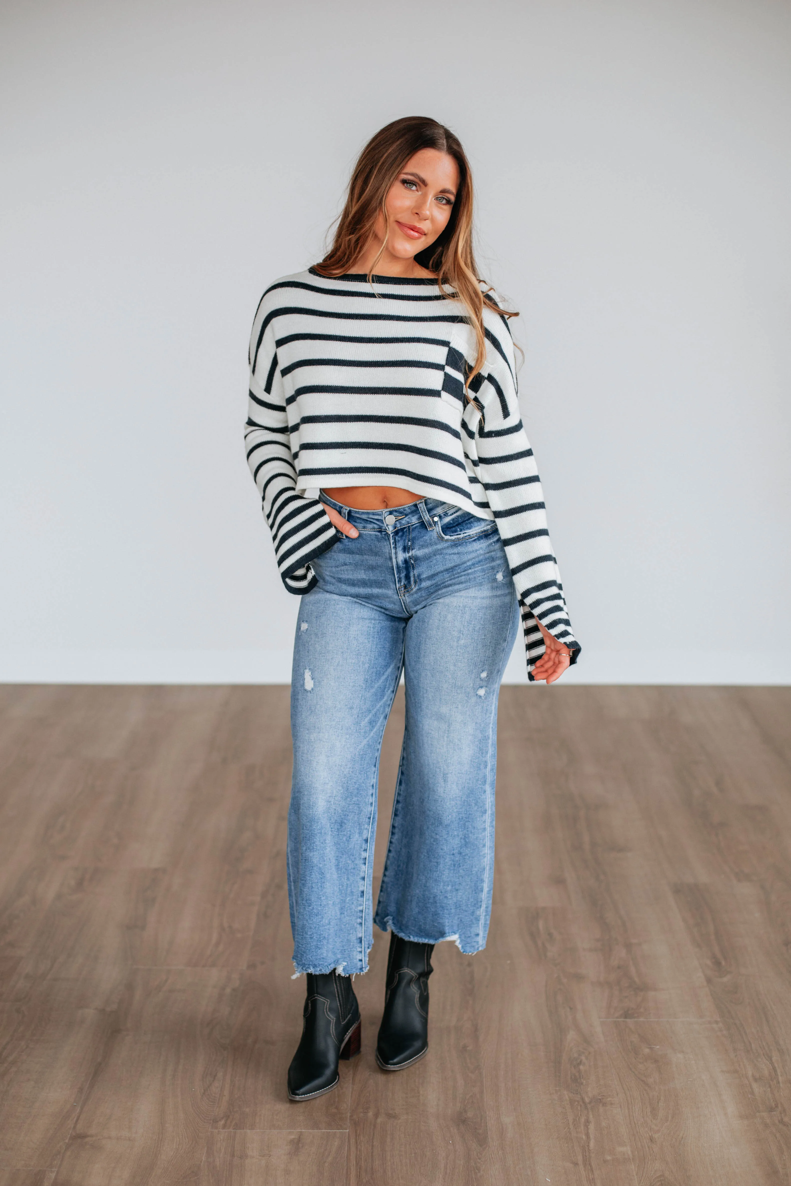 Bekah Striped Sweater sold by Wild Oak Boutique product image thumbnail 3