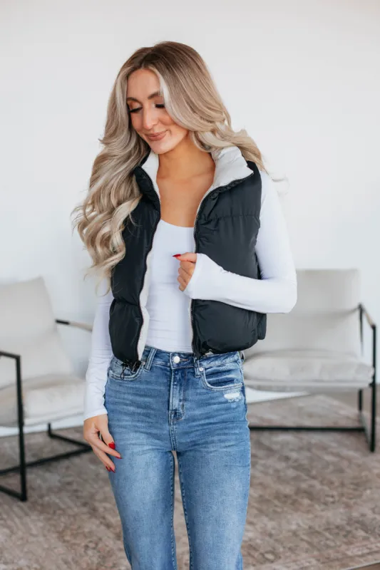 Blanca Reversible Vest - Black sold by Wild Oak Boutique