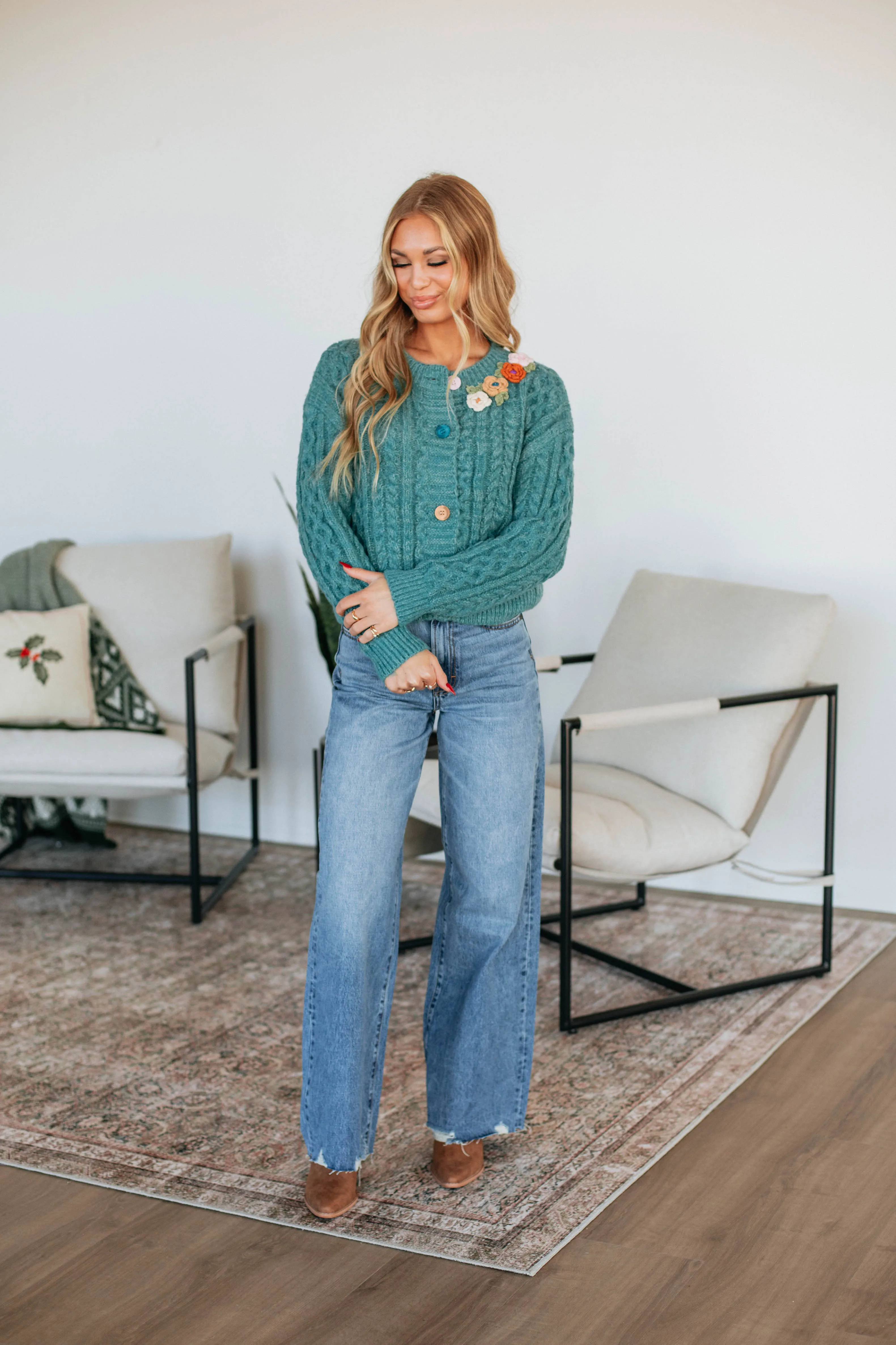 Elma Cable Knit Cardigan sold by Wild Oak Boutique product image thumbnail 3