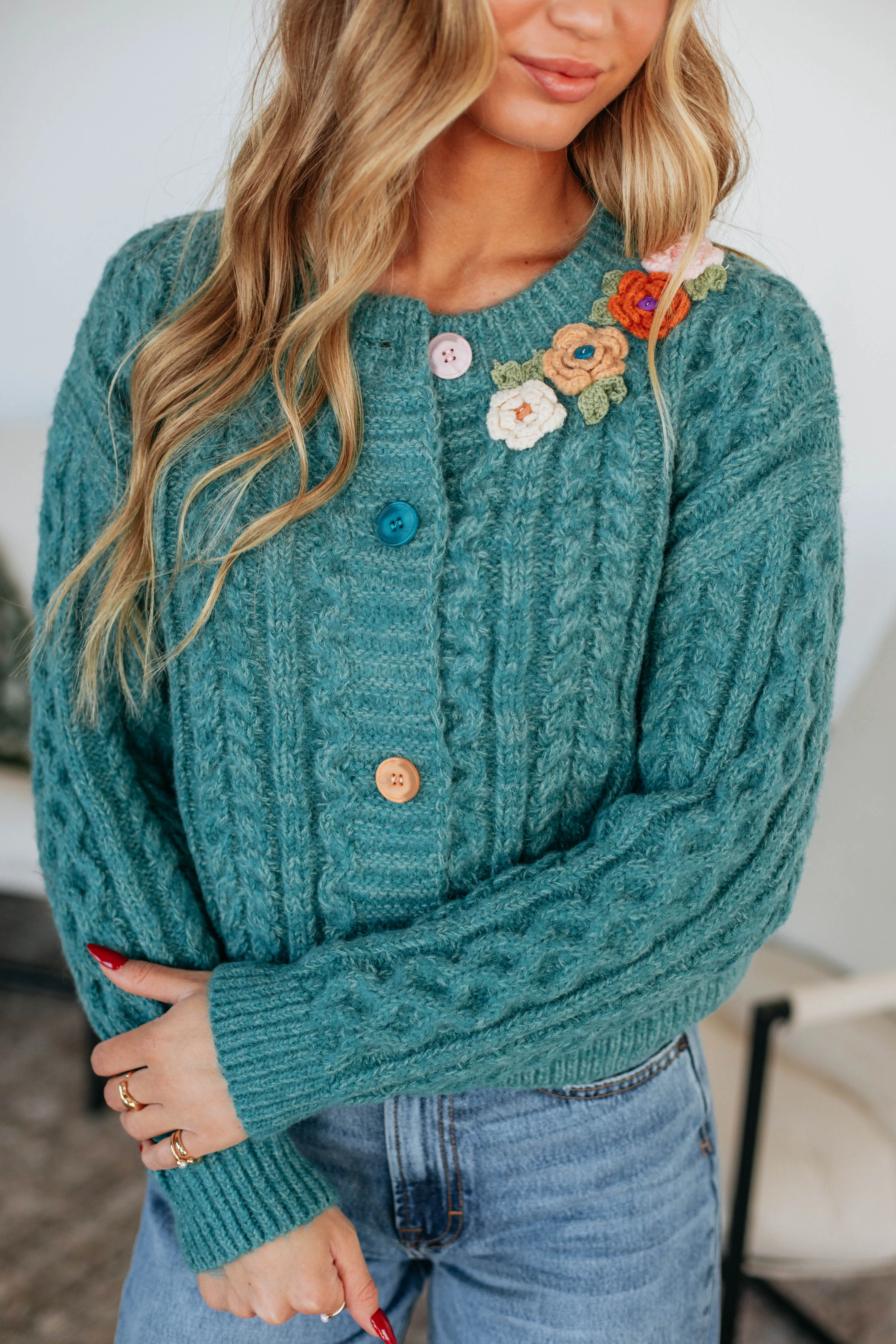 Elma Cable Knit Cardigan sold by Wild Oak Boutique product image thumbnail 2