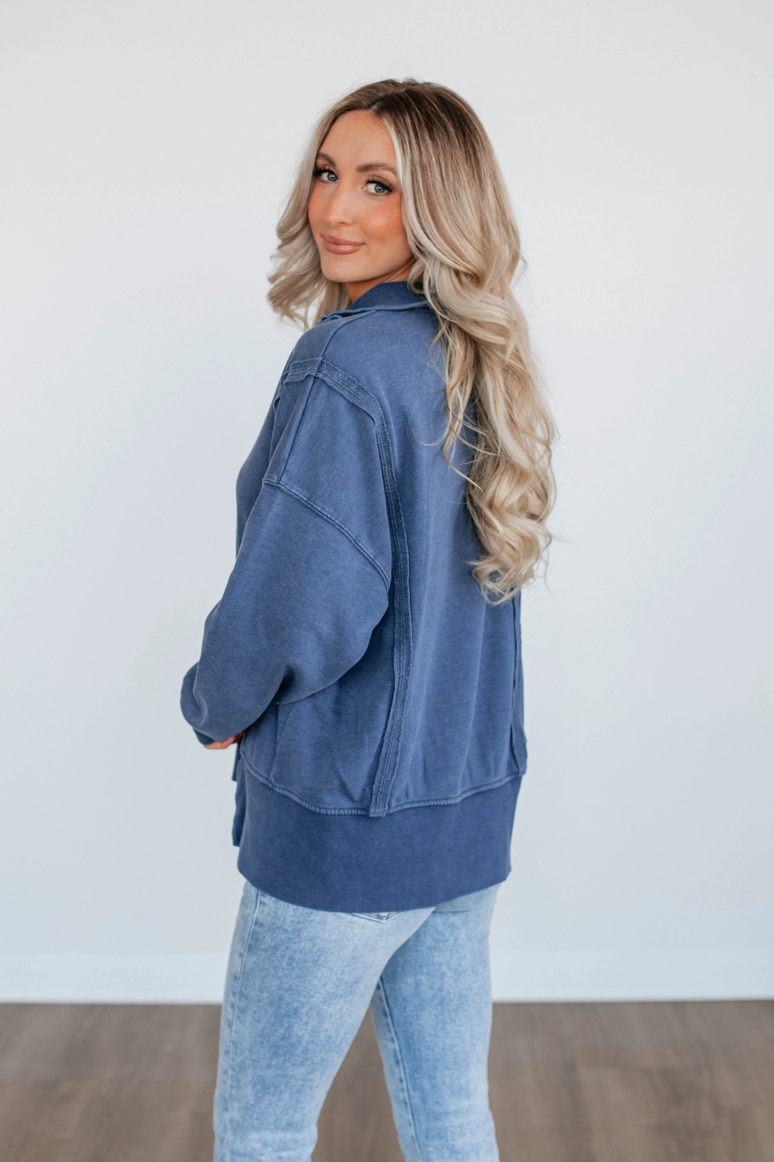 Cadence Pullover - Steel Blue sold by Wild Oak Boutique product image thumbnail 5