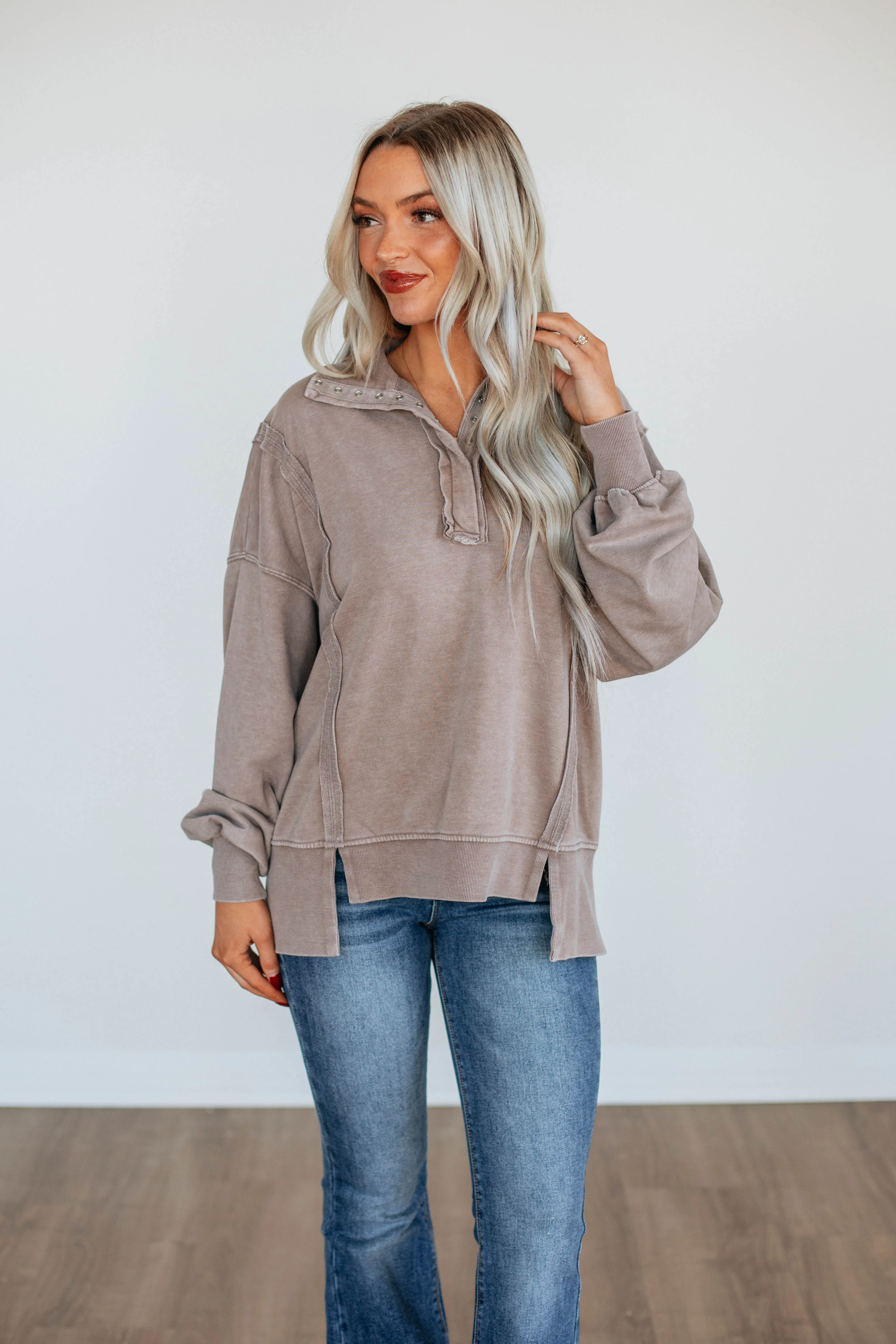Cadence Pullover - Latte sold by Wild Oak Boutique