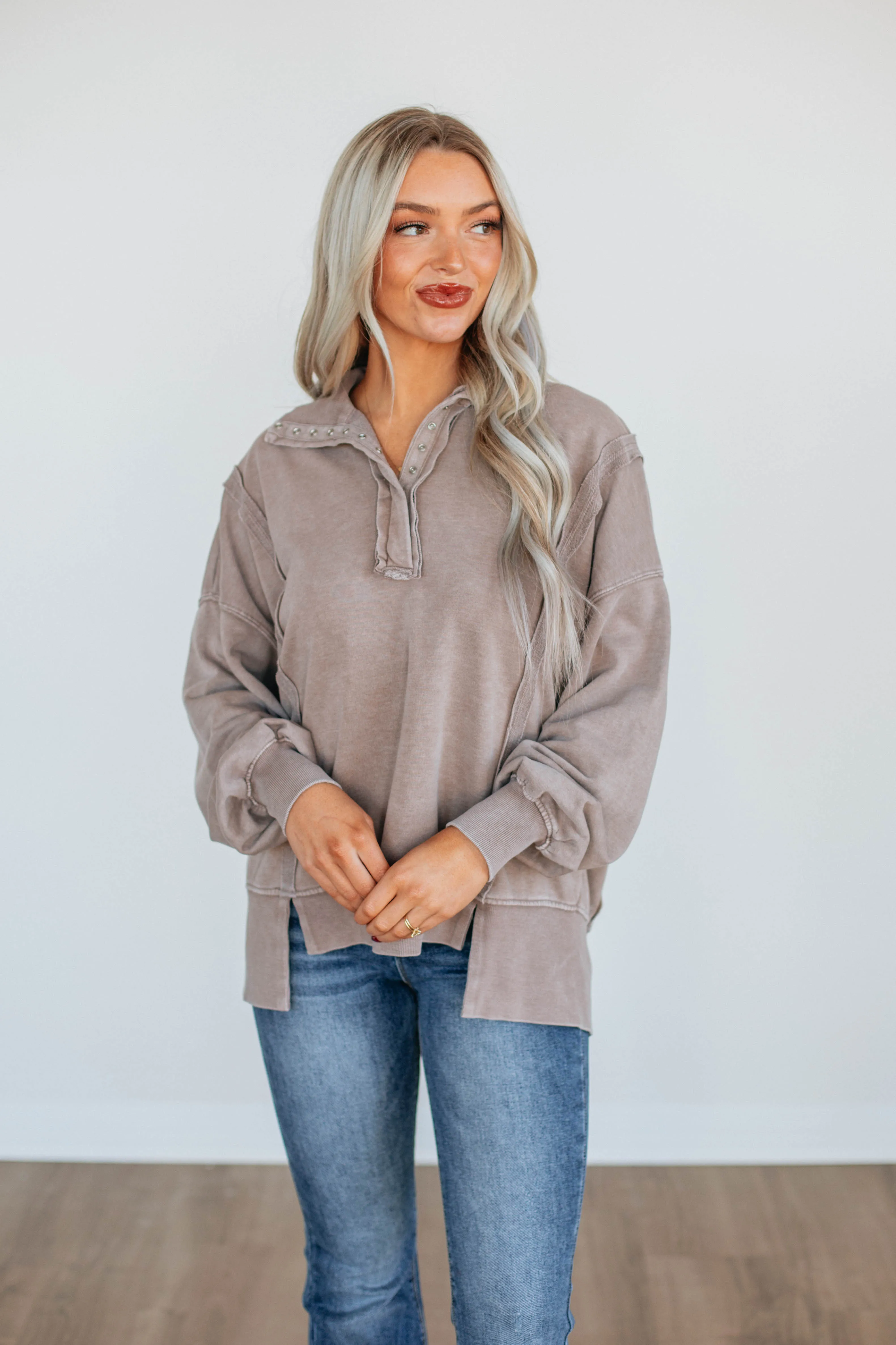 Cadence Pullover - Latte sold by Wild Oak Boutique product image thumbnail 4