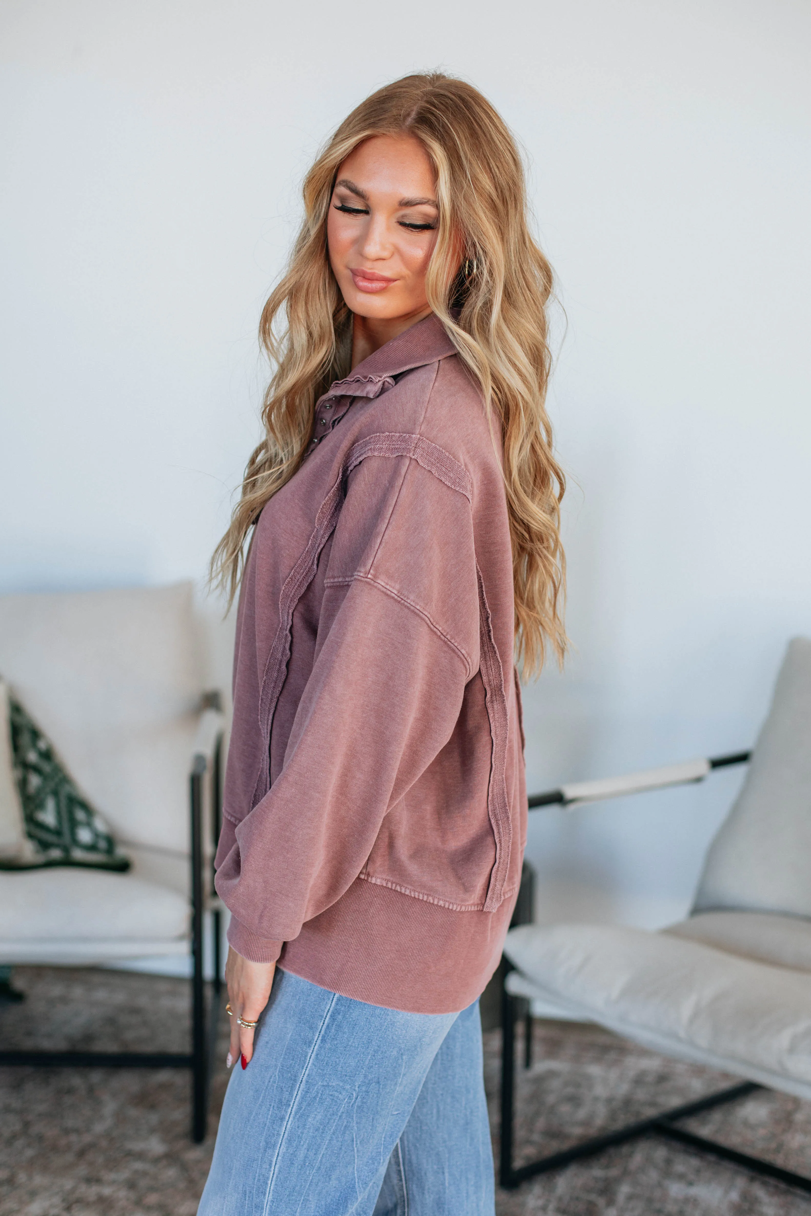Cadence Pullover - Dark Mauve sold by Wild Oak Boutique product image thumbnail 2