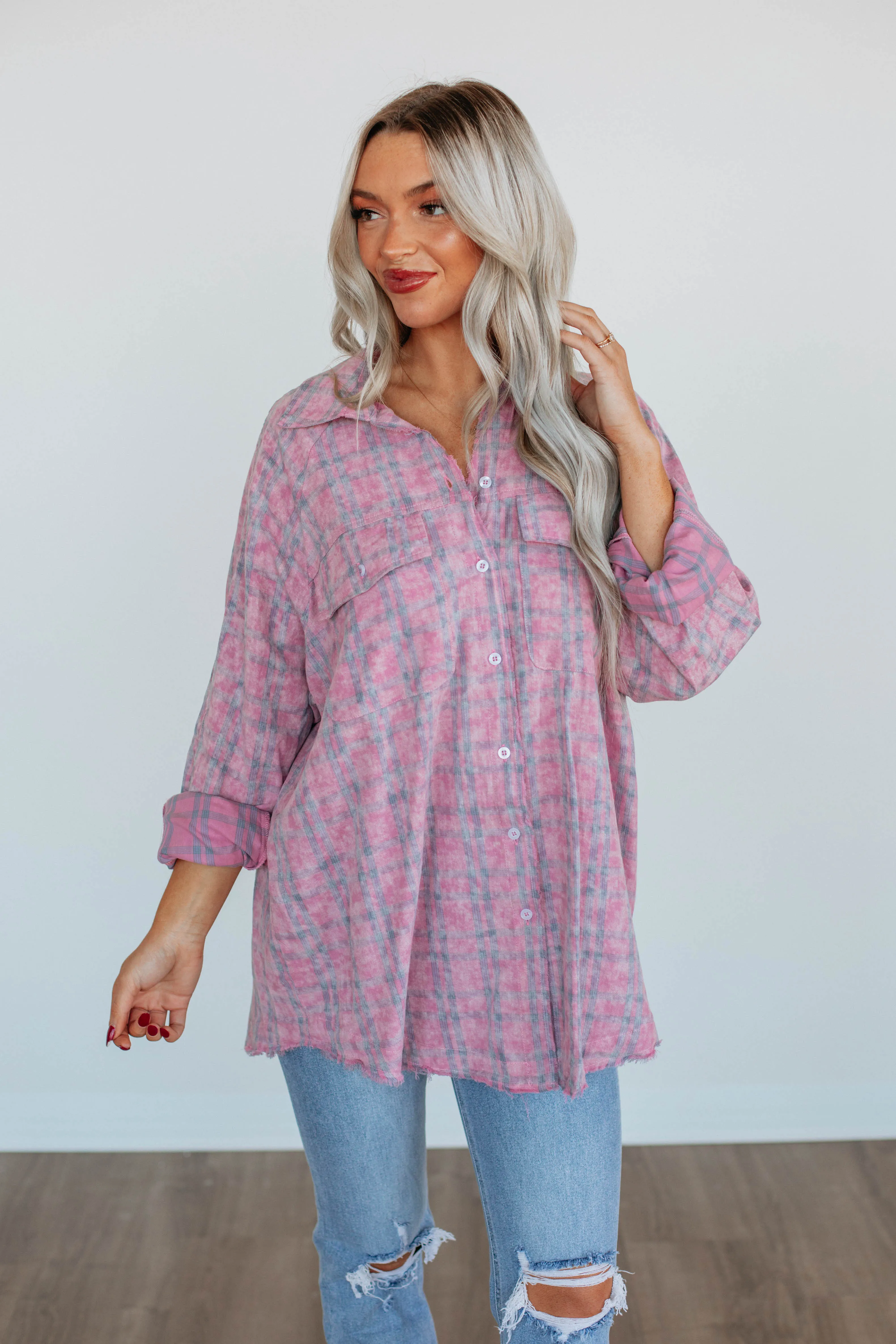 Amrie Flannel Top sold by Wild Oak Boutique product image thumbnail 4