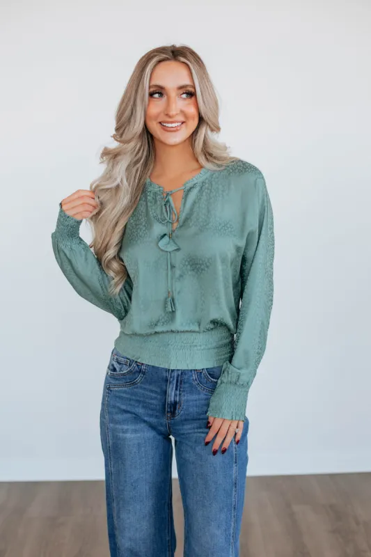 Let's Be Honest Top - Teal sold by Wild Oak Boutique