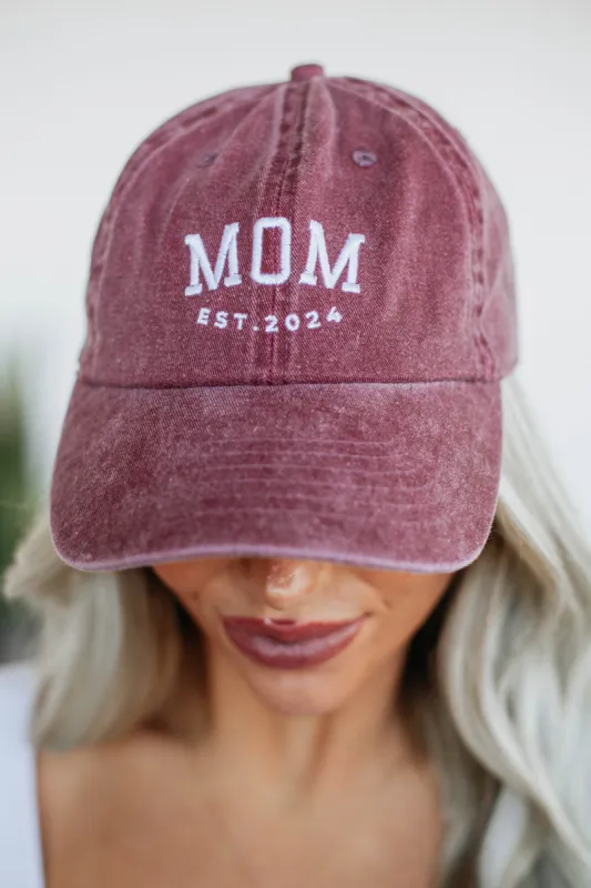 Mom Baseball Hat - Wine sold by Wild Oak Boutique