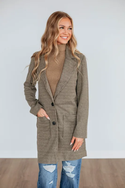 Staying Stylish Houndstooth Coat sold by Wild Oak Boutique