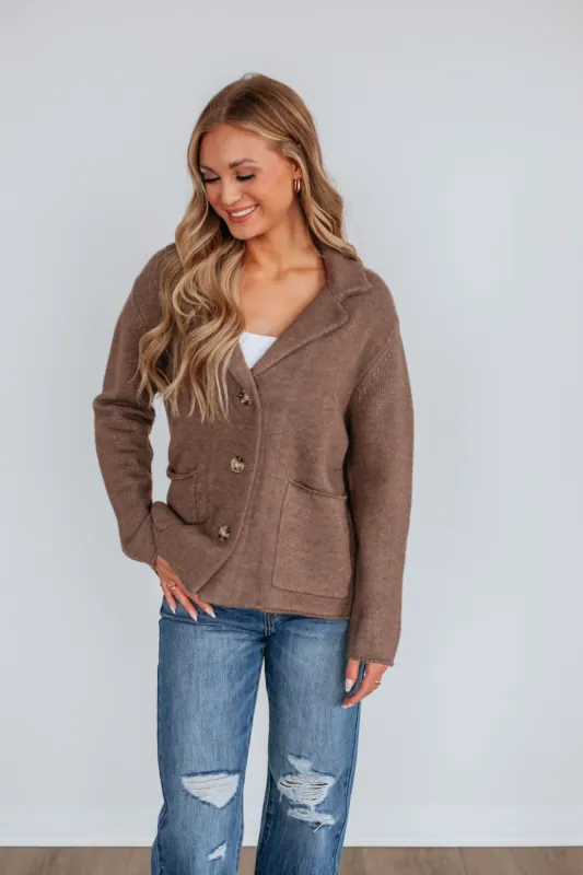 Tannis Knit Jacket - Mocha sold by Wild Oak Boutique