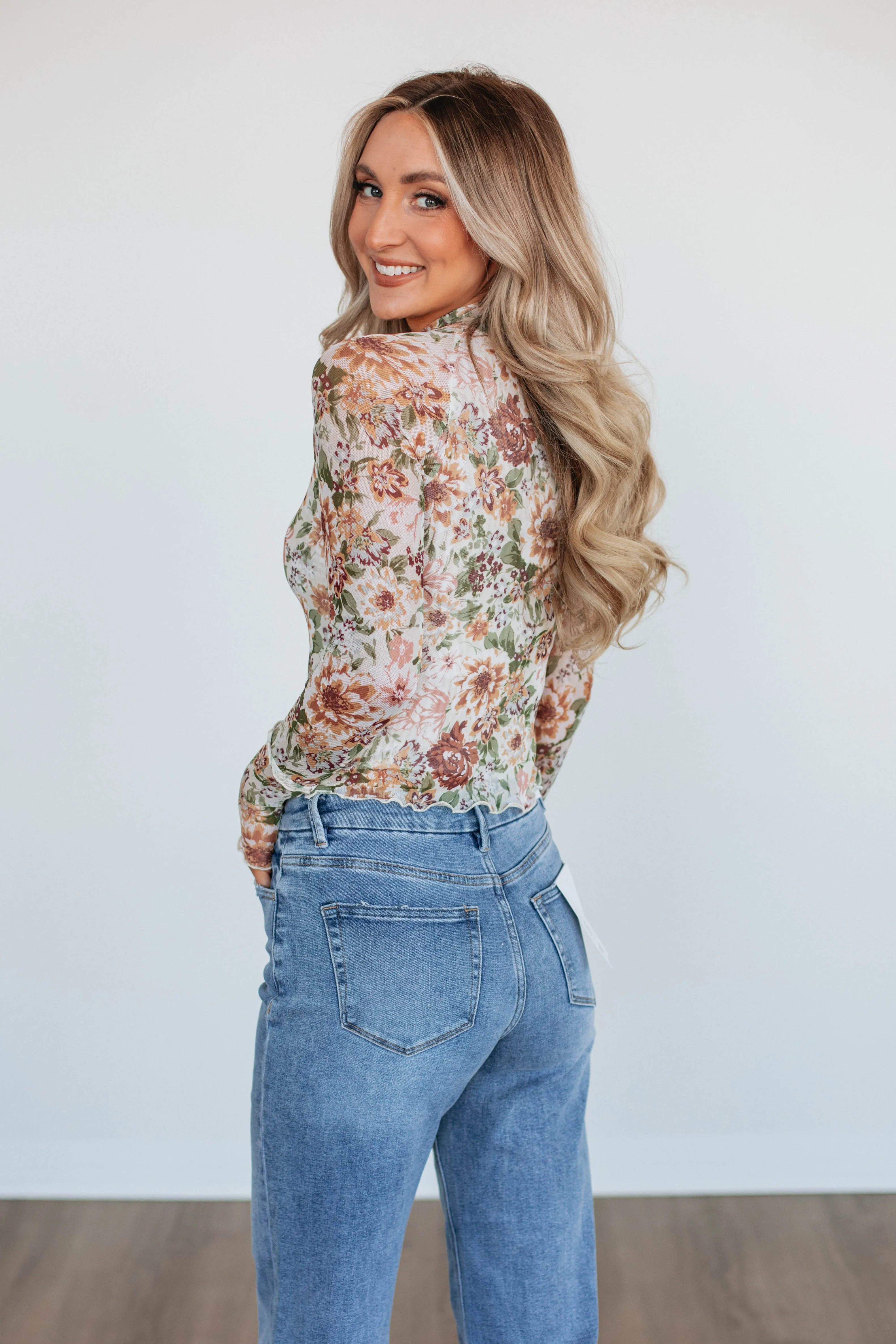 Ivy Floral Mesh Top sold by Wild Oak Boutique product image thumbnail 5