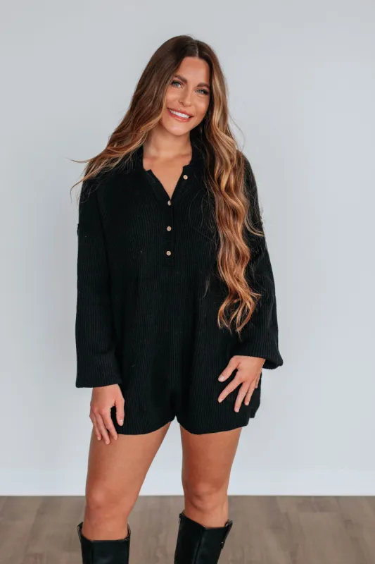 Garrow Knit Romper - Black sold by Wild Oak Boutique