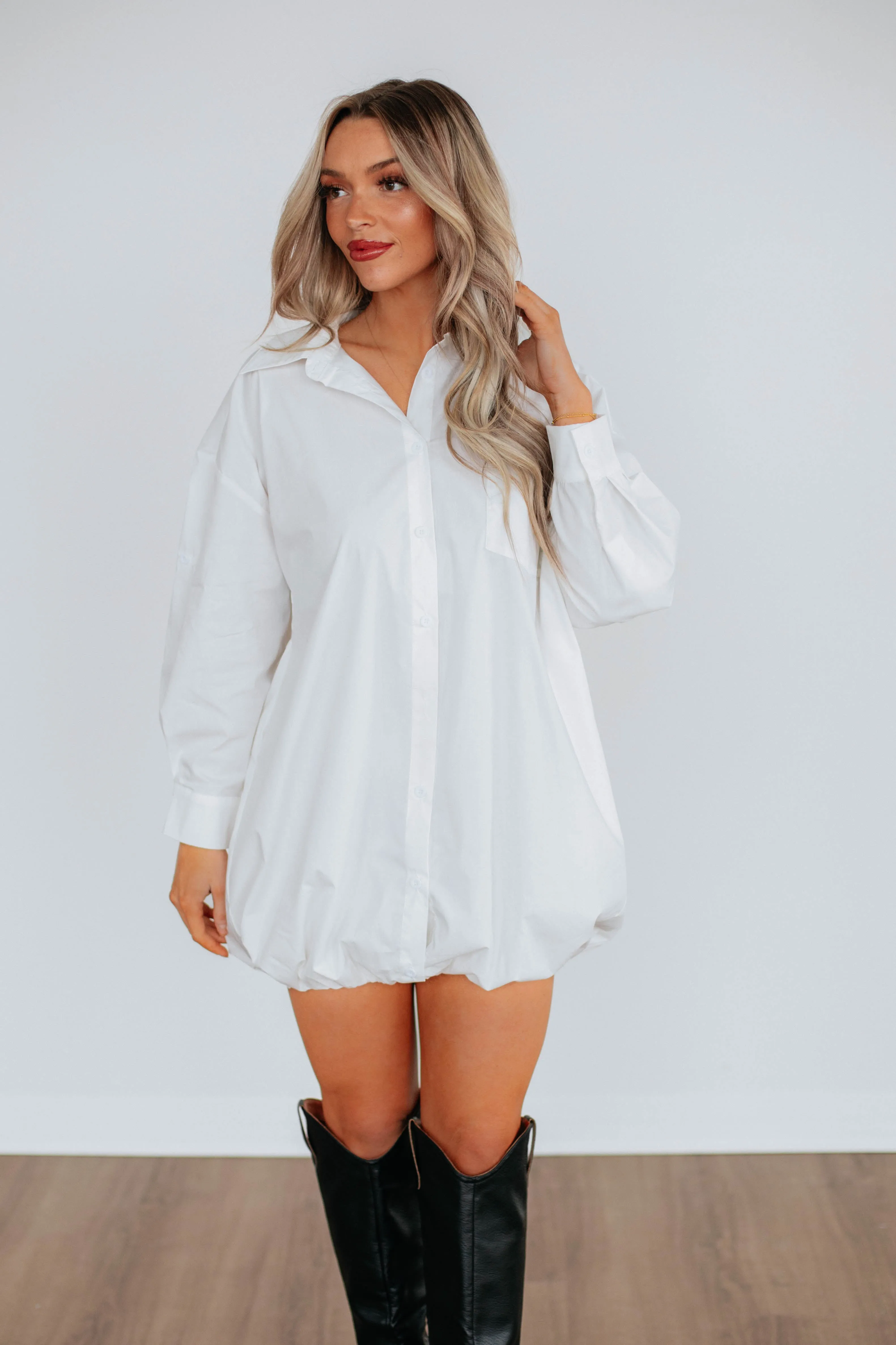 Joette Shirt Dress - Cream sold by Wild Oak Boutique product image thumbnail 2